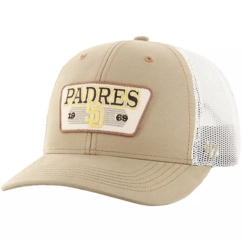Men's '47 Khaki San Diego Padres Ridgewood Trucker Adjustable Hats, Beig K Product Image