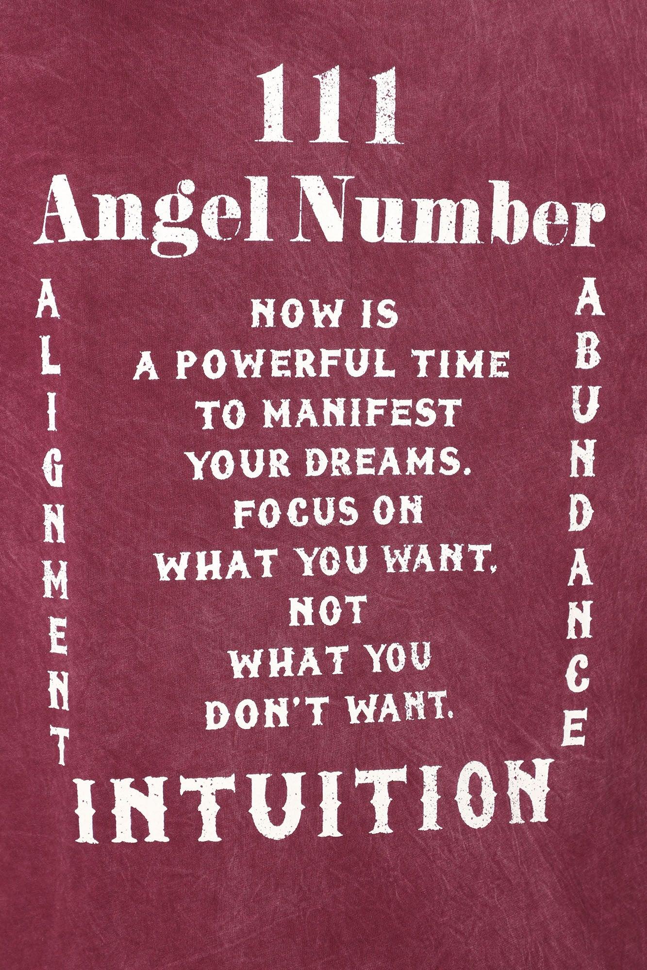 111 Angel Number Tunic Top - Burgundy Product Image