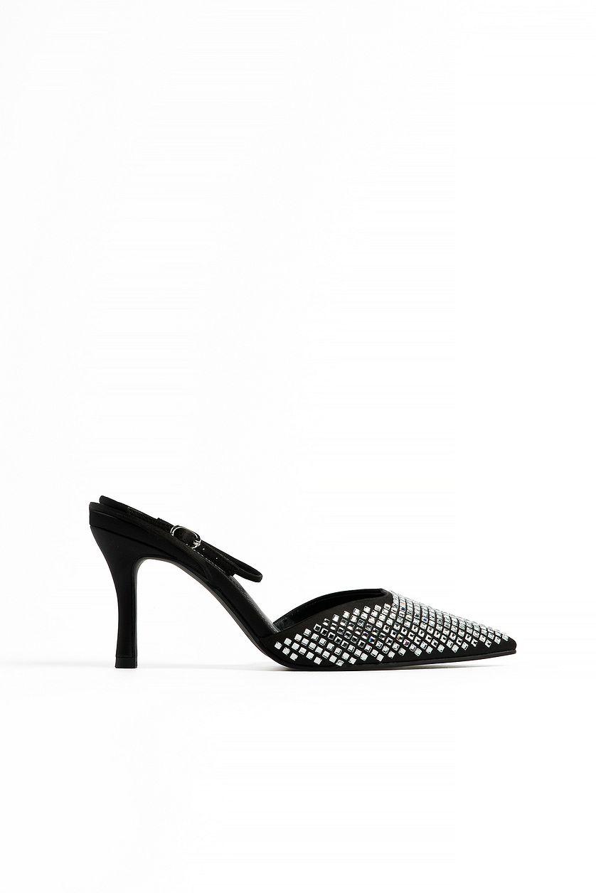 Rhinestone Covered Pumps Silver Product Image