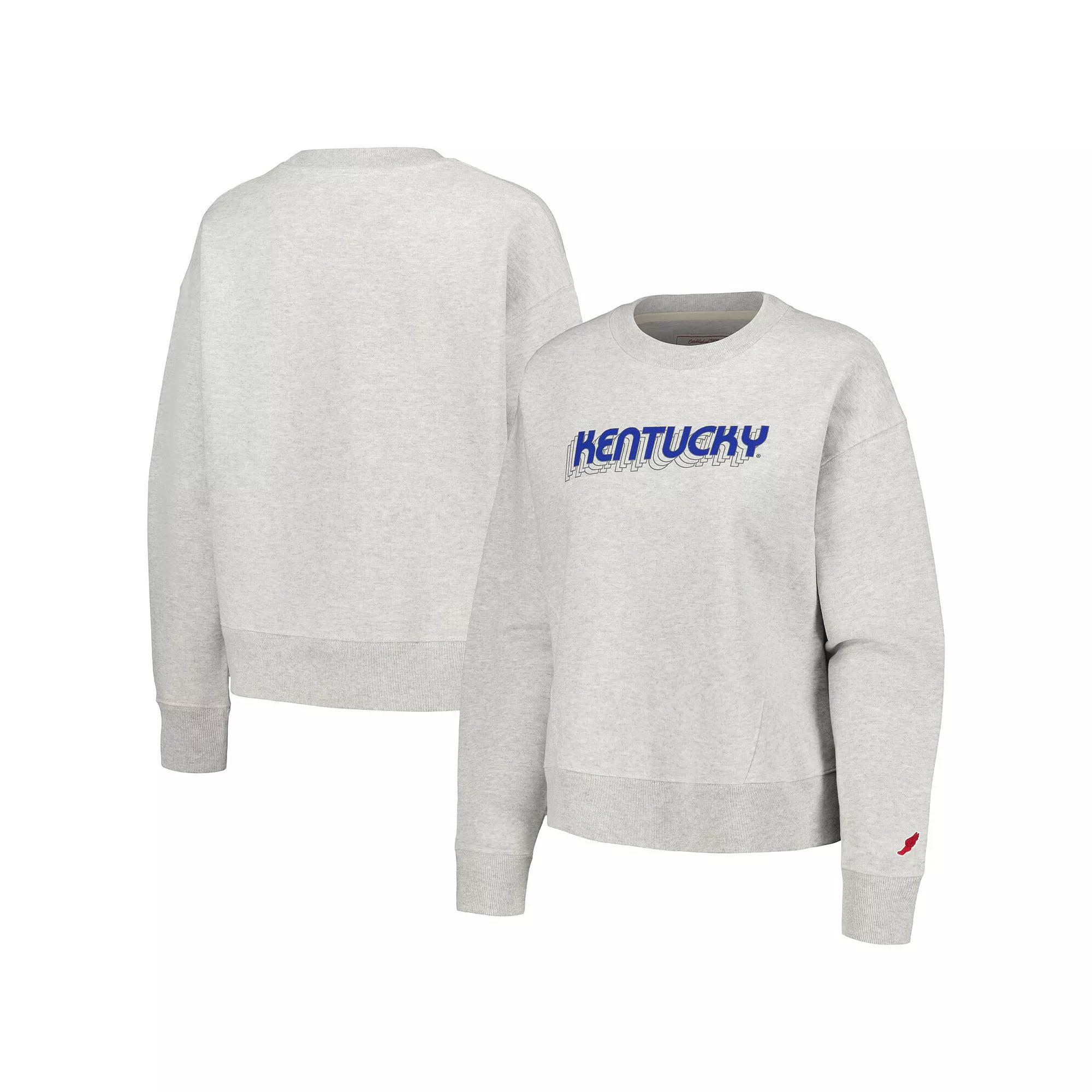 Women's League Collegiate Wear Ash Kentucky Wildcats Boxy Pullover Sweatshirt,  Product Image