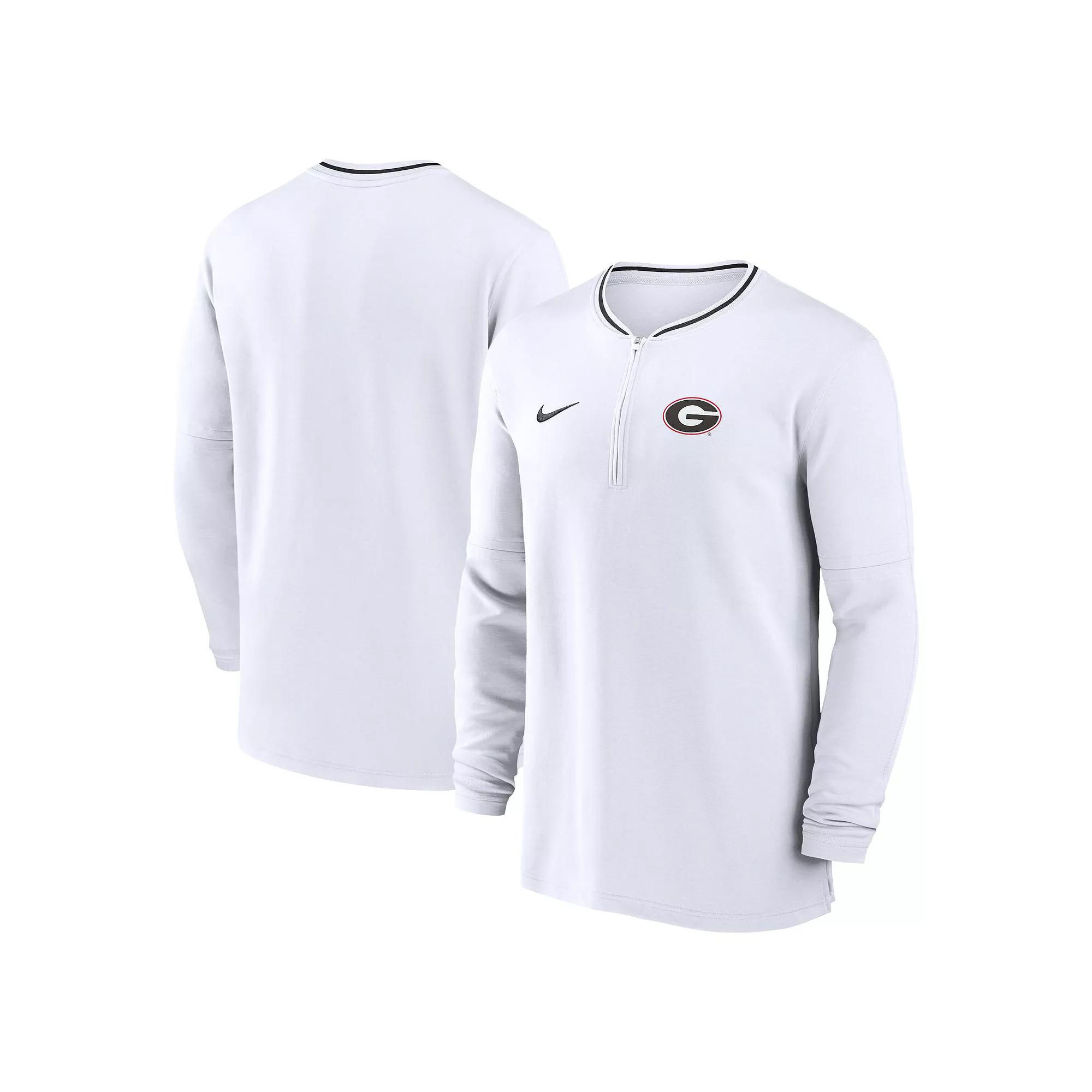 Mens Nike West Virginia Mountaineers 2024 Sideline Coach Performance Half-Zip Long Sleeve Top Product Image