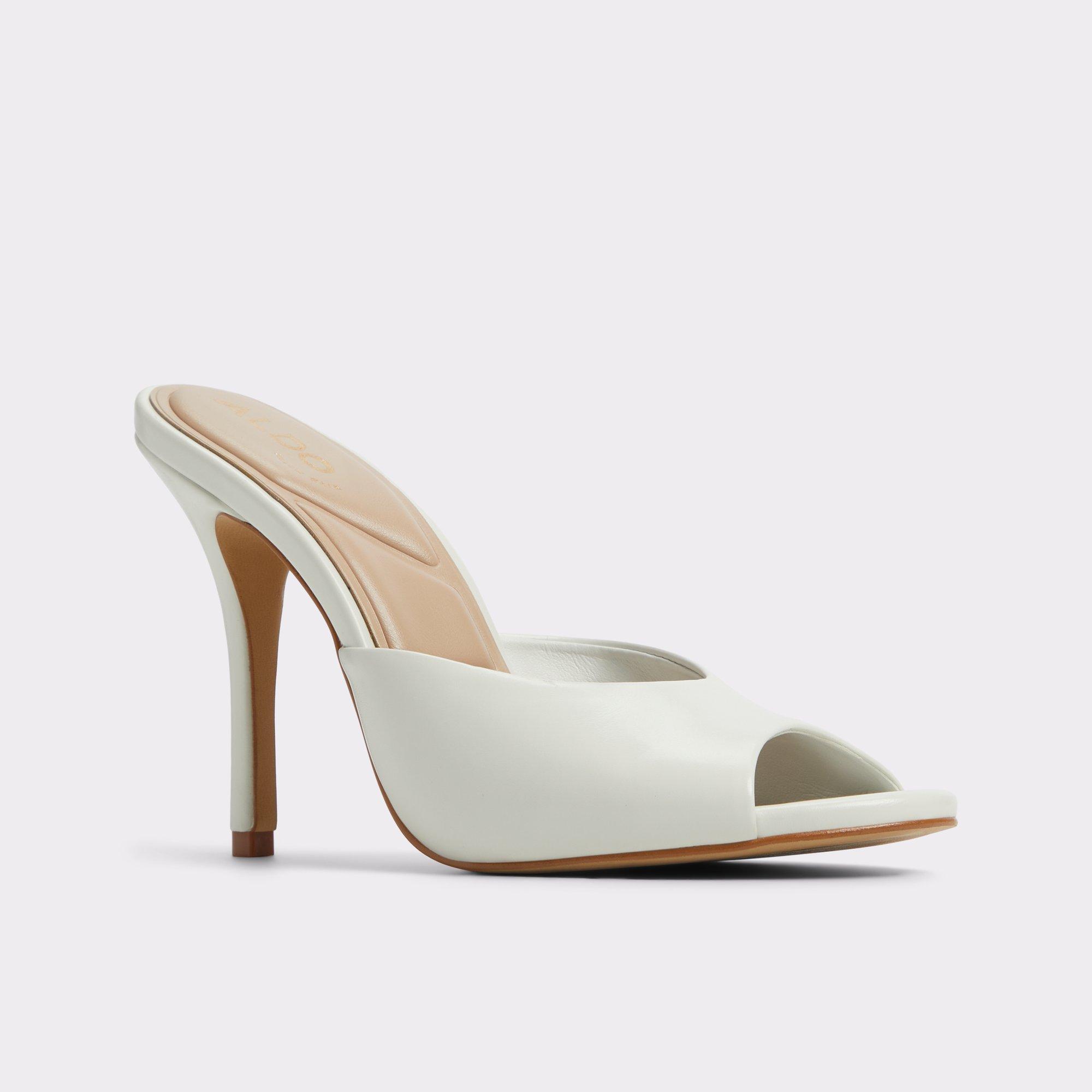 ALDO Fidelia - Women's Heeled Mules Sandals - White, Size 10 Product Image