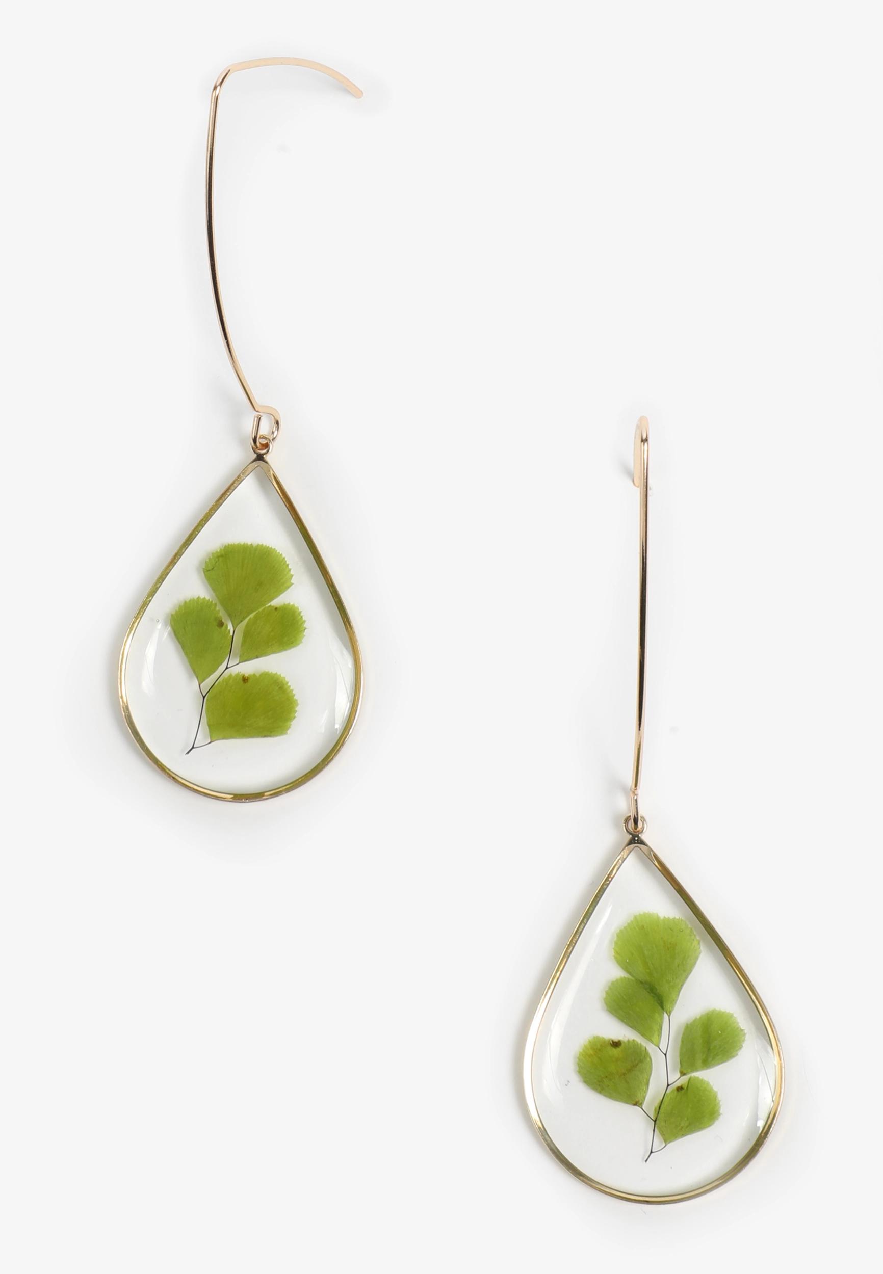 Maurices Womens Gold Pressed Leaf Drop Earrings Product Image