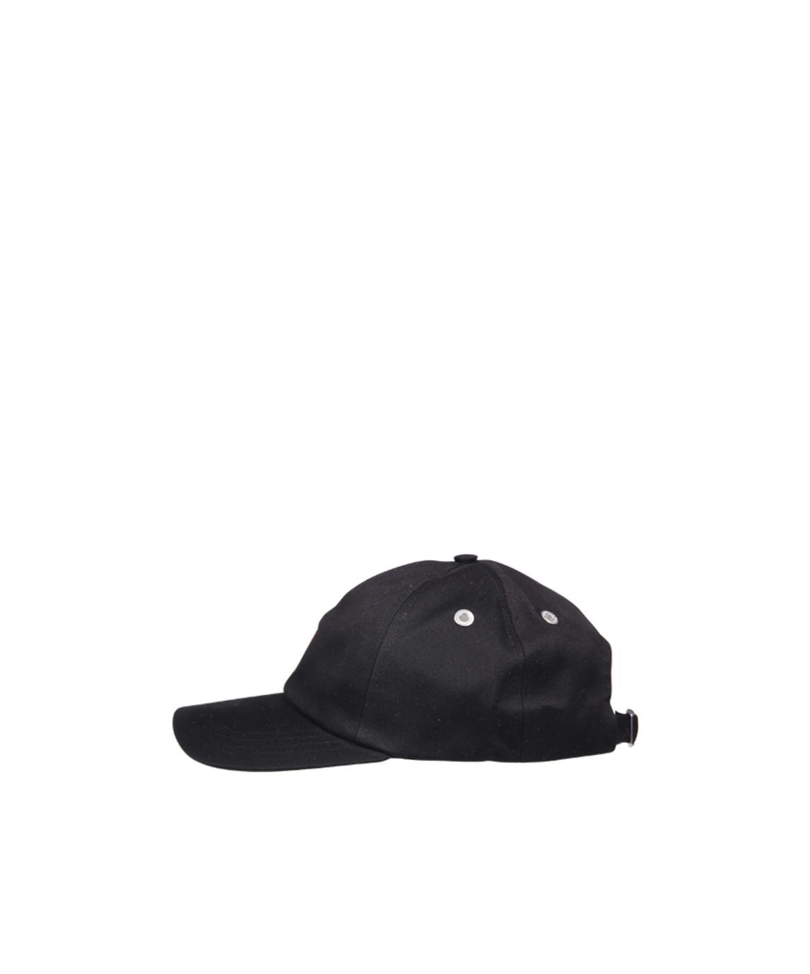 AMI ALEXANDRE MATTIUSSI Ami Paris Black And Red Cotton Ami Paris De Coeur Baseball Cap Product Image