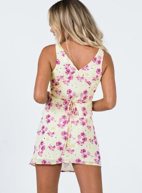 Nellie Mini Dress Yellow Floral Product Image