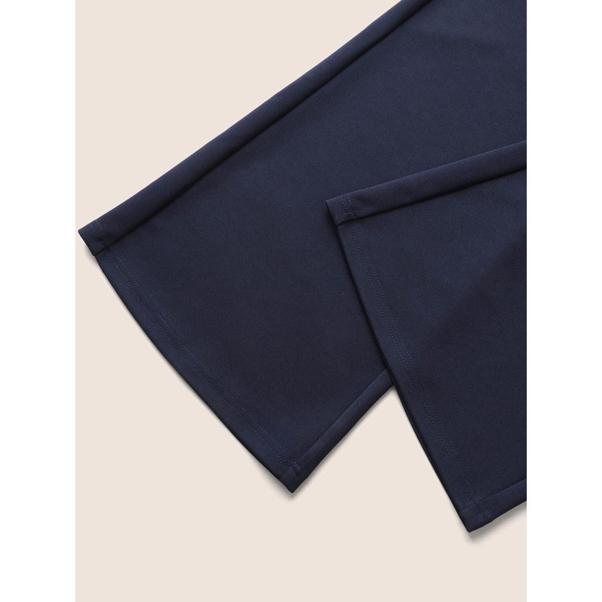 Plus Size High Rise Wideband Waist Bootcut Leggings Women DarkBlue Elegant Medium stretch Bootcut High Rise Everyday Leggings BloomChic 10/M Product Image