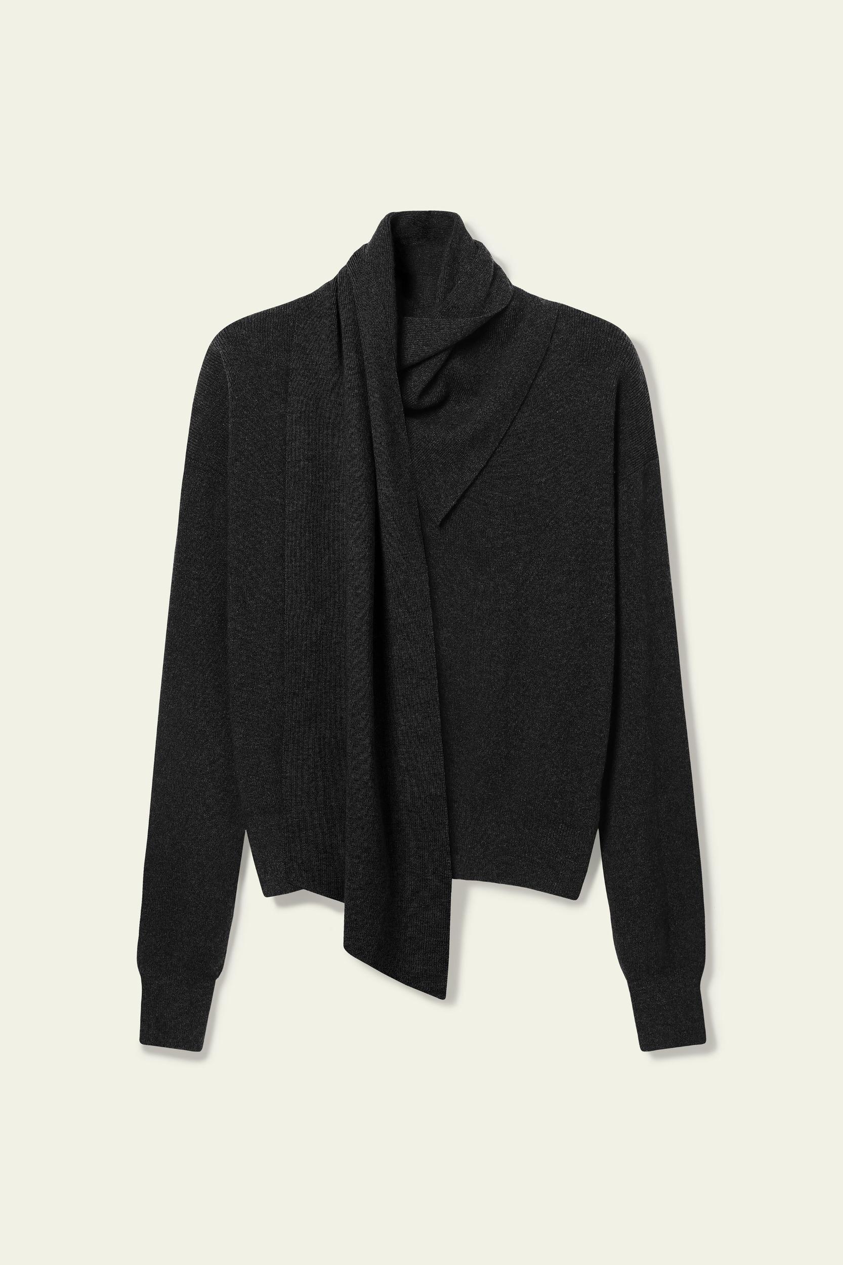 Bowtie Collar Wool-Cashmere Sweater Product Image