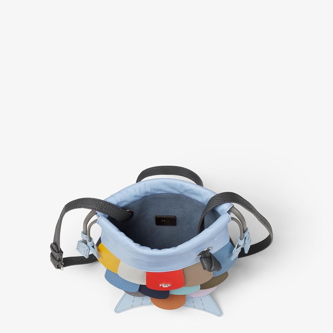 Fish BagNappa leather and multicolor patchwork Cuoio Romano leather bag Product Image