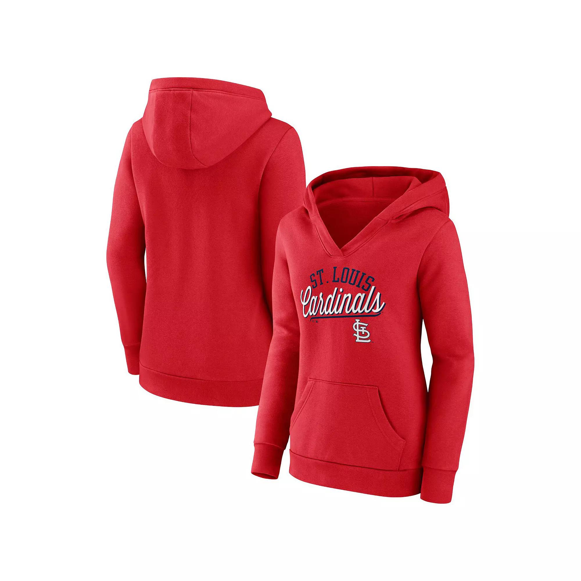 Women's Fanatics Branded Red St. Louis Cardinals Simplicity Crossover V-Neck Pullover Hoodie,  Product Image