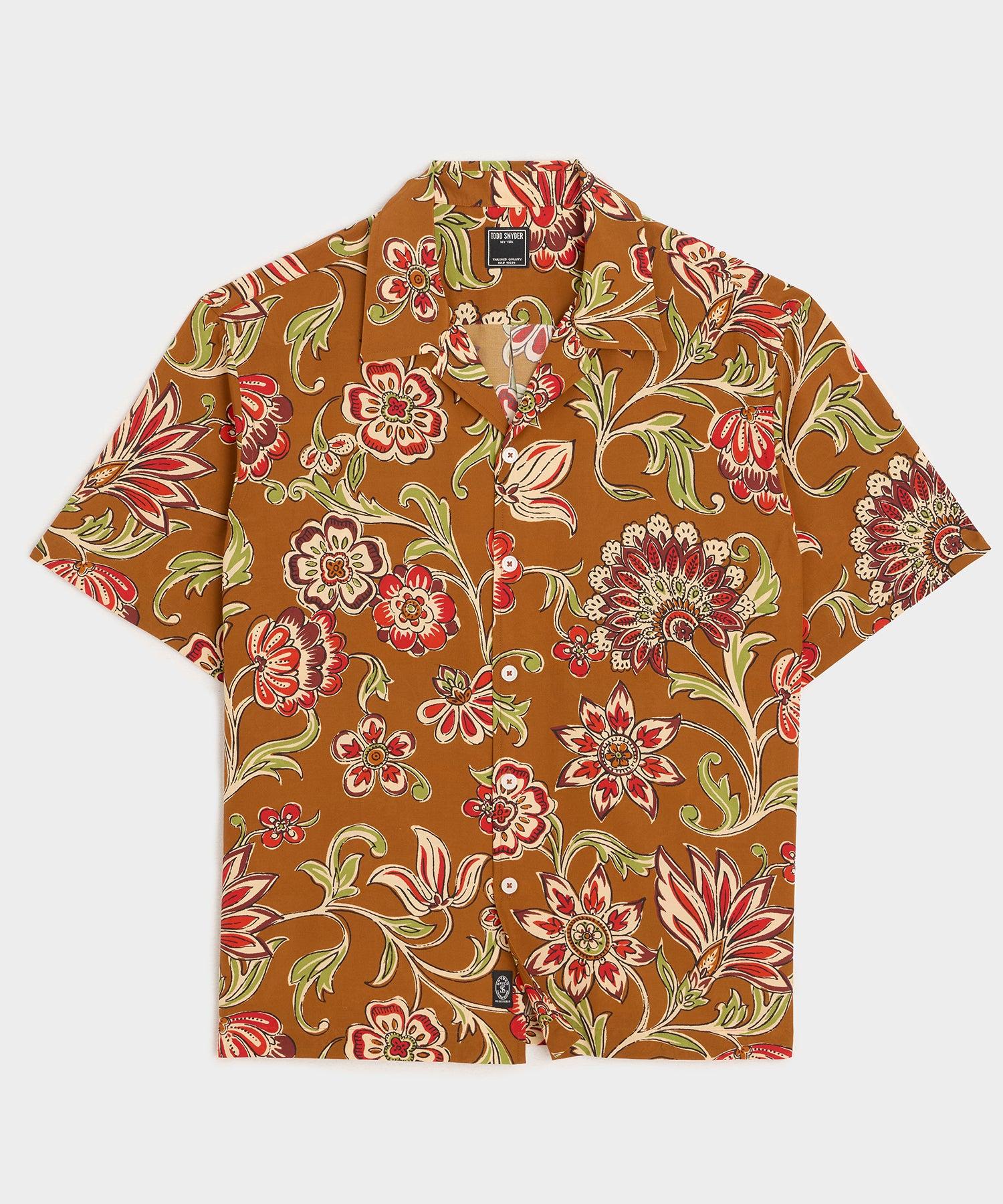 Cropped Silk-Cotton Camp Collar Shirt Product Image