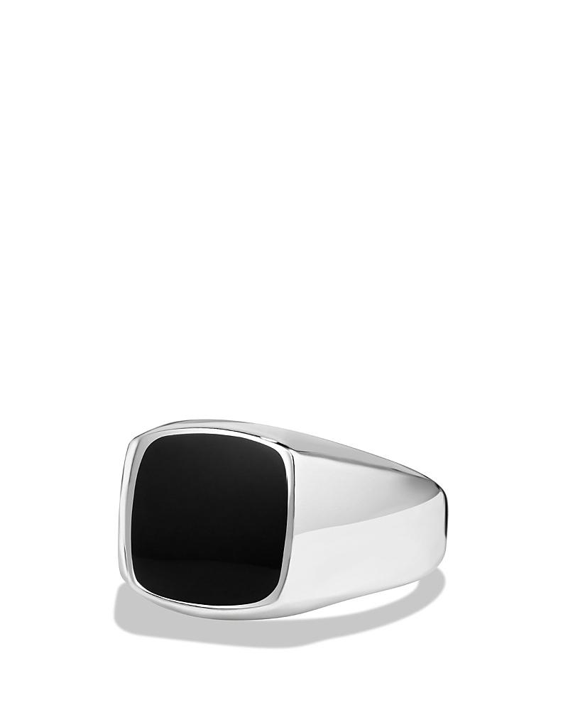 Mens Exotic Stone Signet Ring in Sterling Silver Product Image
