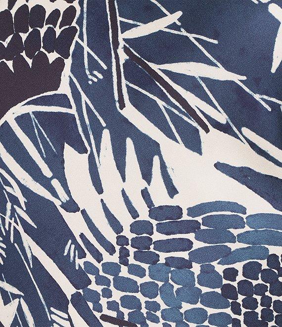 Trina Turk Hakuto Printed Satin Boat Neck Sleeveless Tie Back Top Product Image