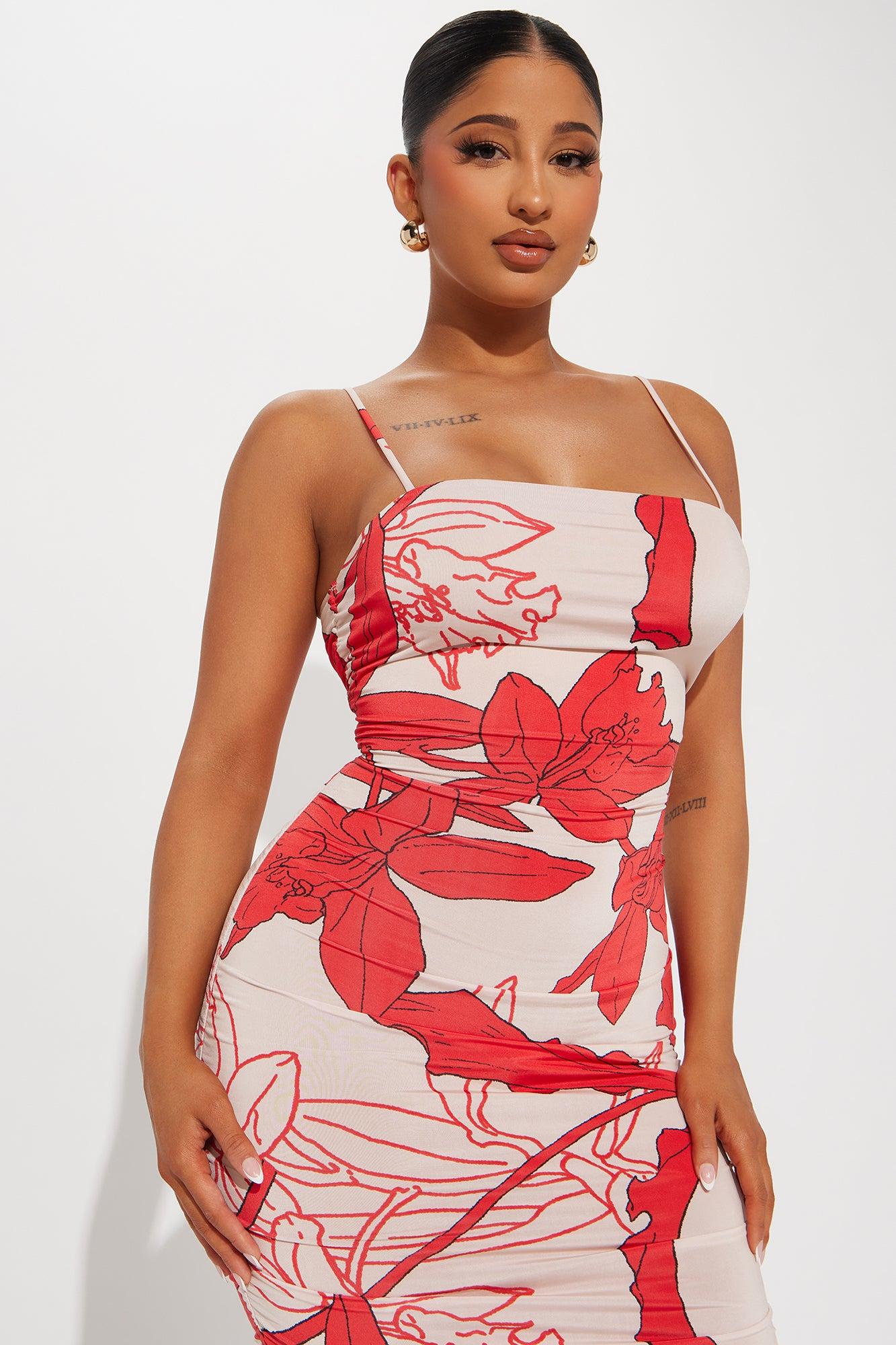 Alaya Maxi Dress - Red/combo Product Image