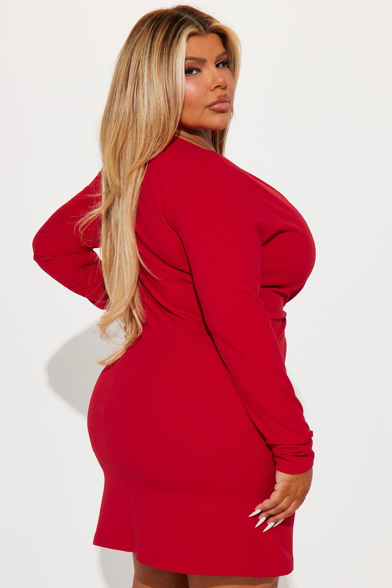 Sophisticated Crepe Mini Dress - Red Product Image