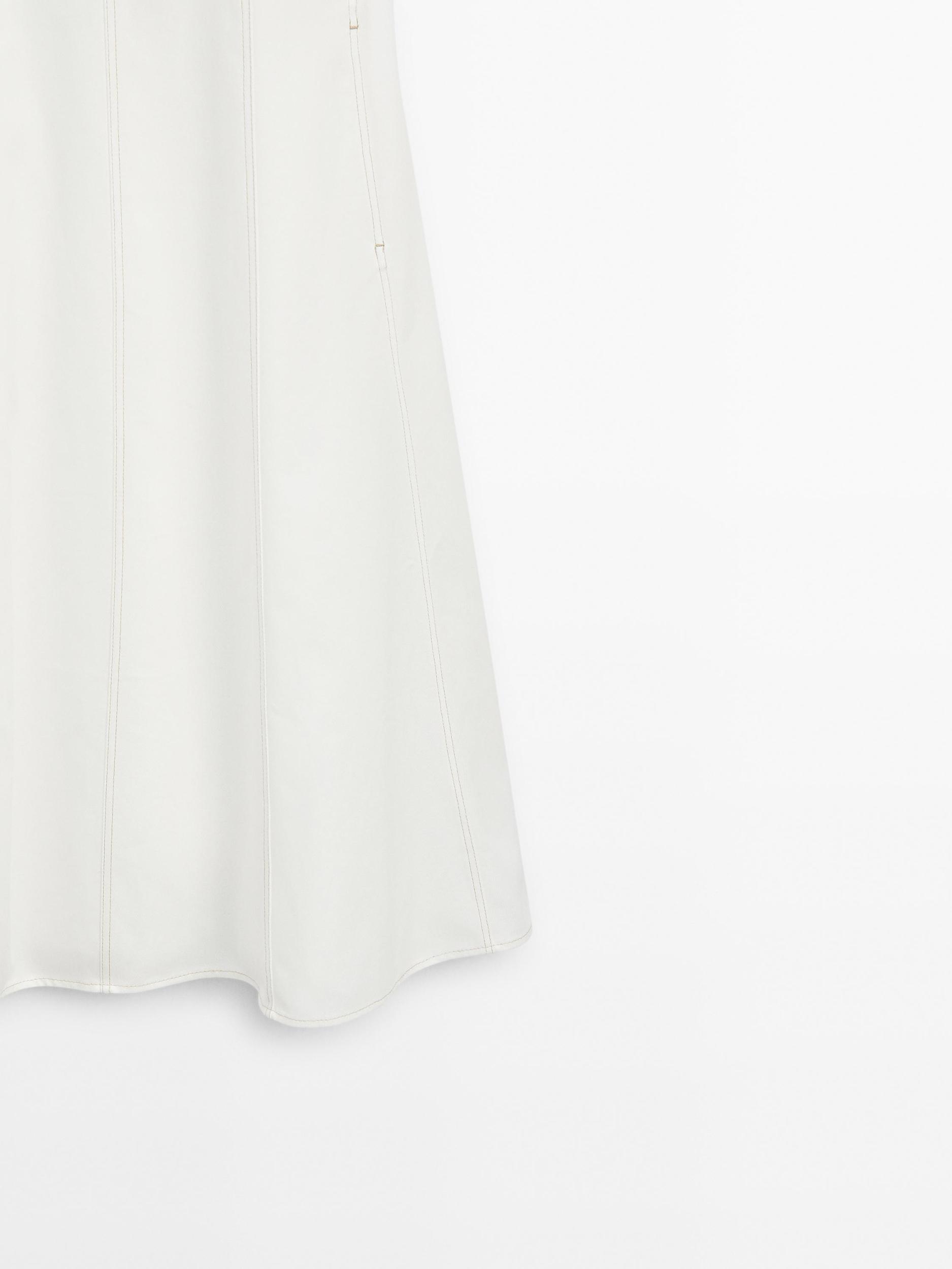 100% cotton denim midi dress Product Image