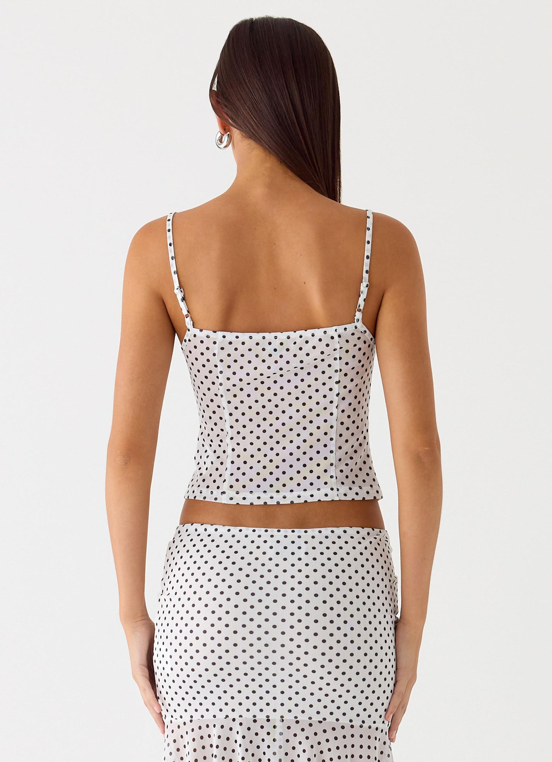 Buffy Top - White Polkadot Product Image