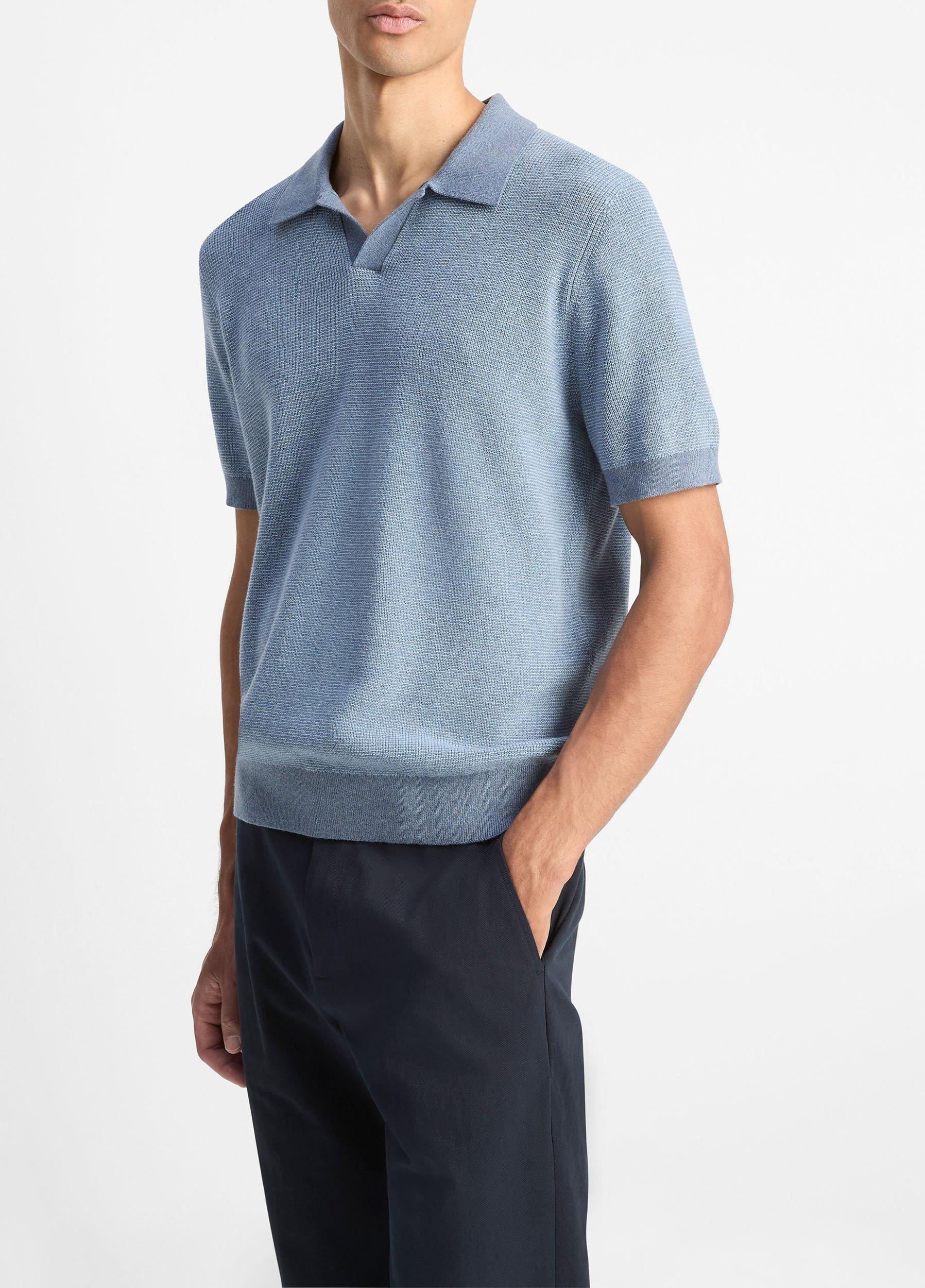 Colorblocked Feed-Stripe Cotton-Cashmere Johnny-Collar Sweater Product Image