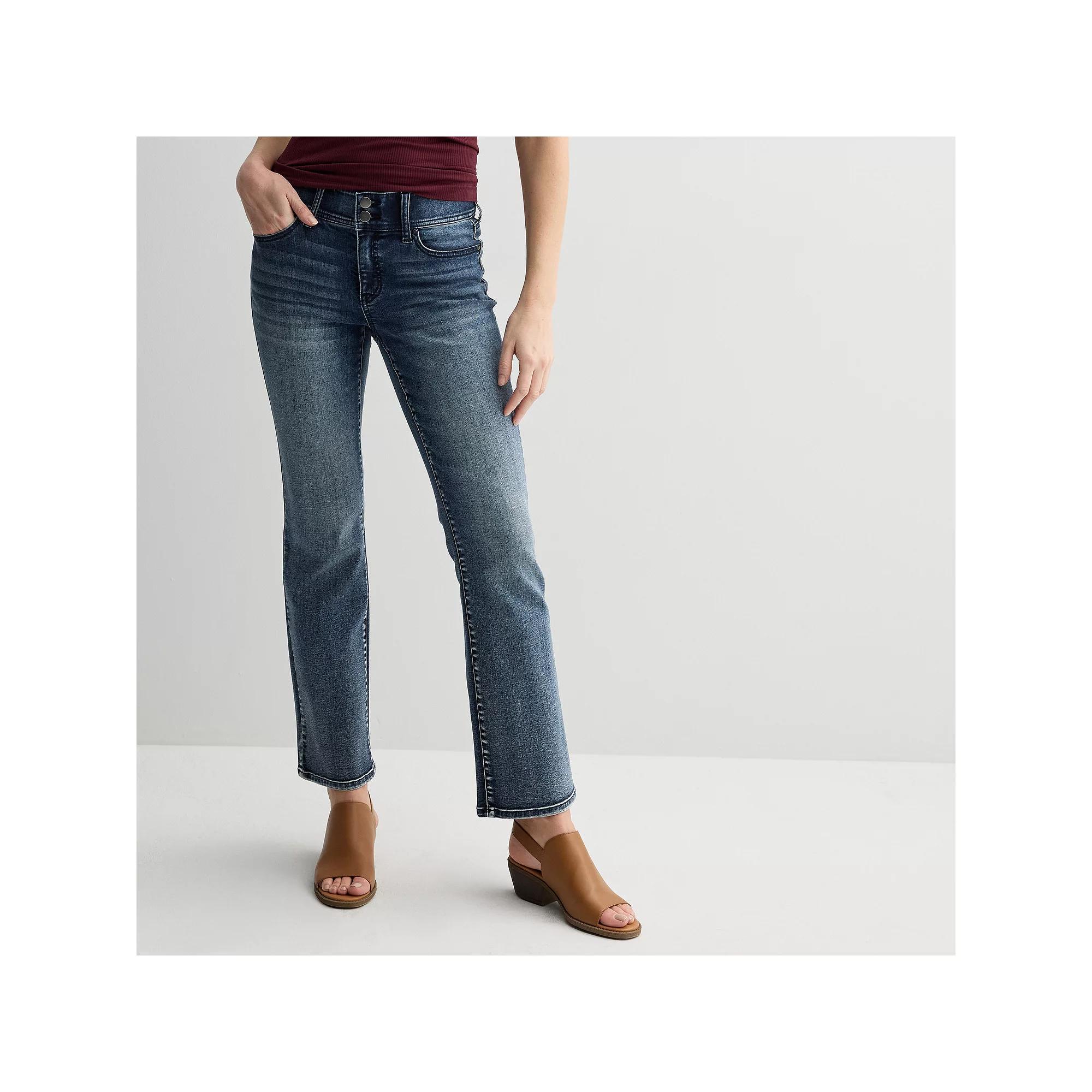 Women's Apt. 9® Tummy Control High-Rise Bootcut Jeans, Size: 0 Regular, Dark Blue Product Image