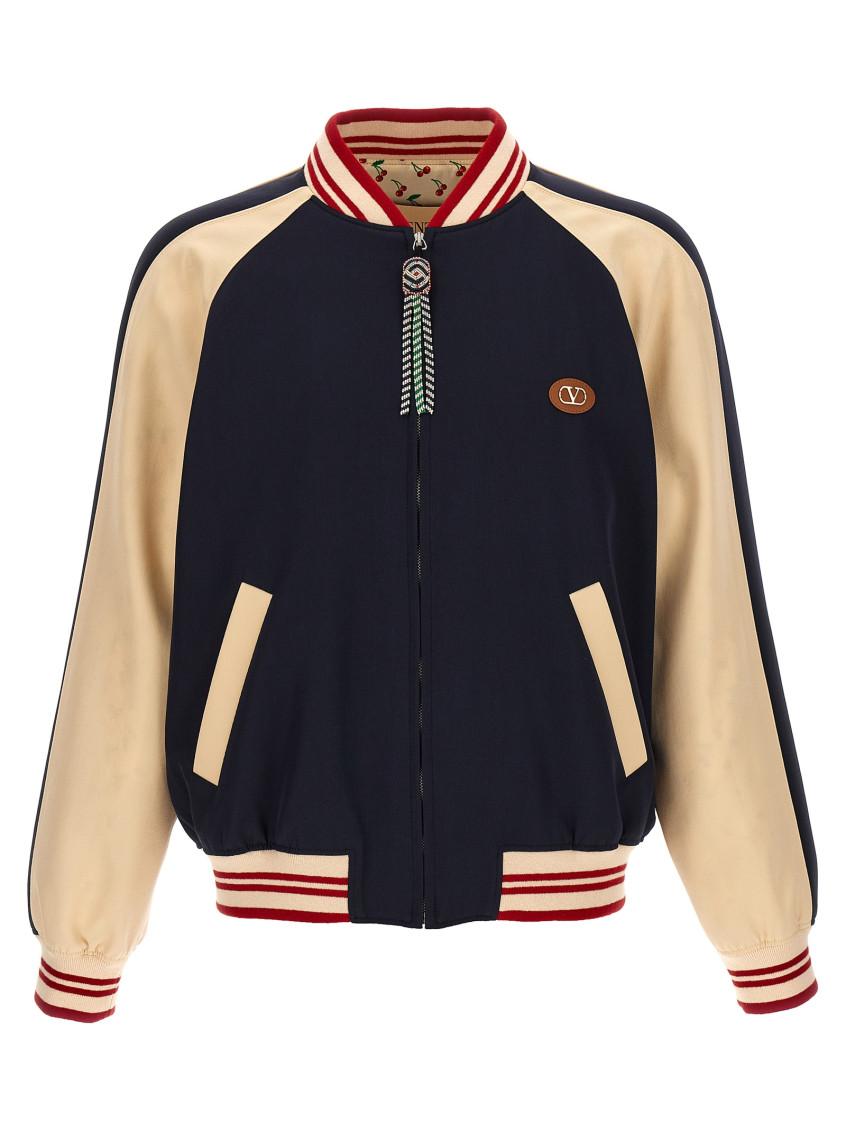 VALENTINO La Chat De La Maison Wool Bomber Jacket In Black Product Image