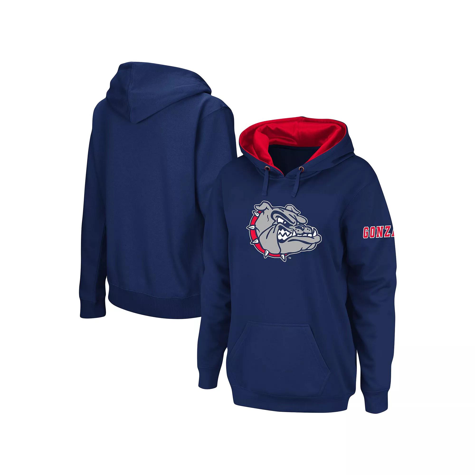 Women's Navy Gonzaga Bulldogs Team Big Logo Pullover Hoodie,  Product Image