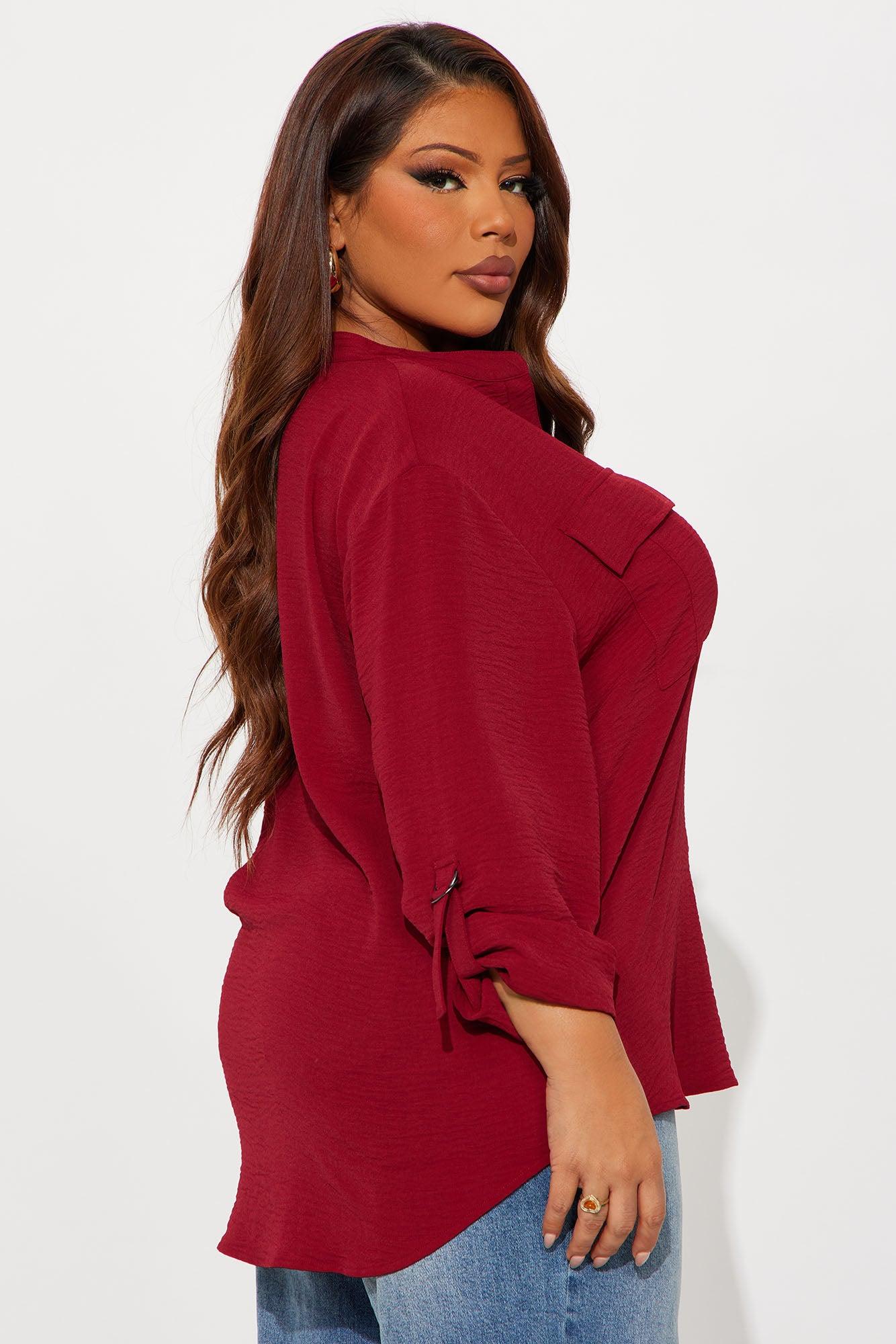 Solange Blouse Top - Burgundy Female Product Image