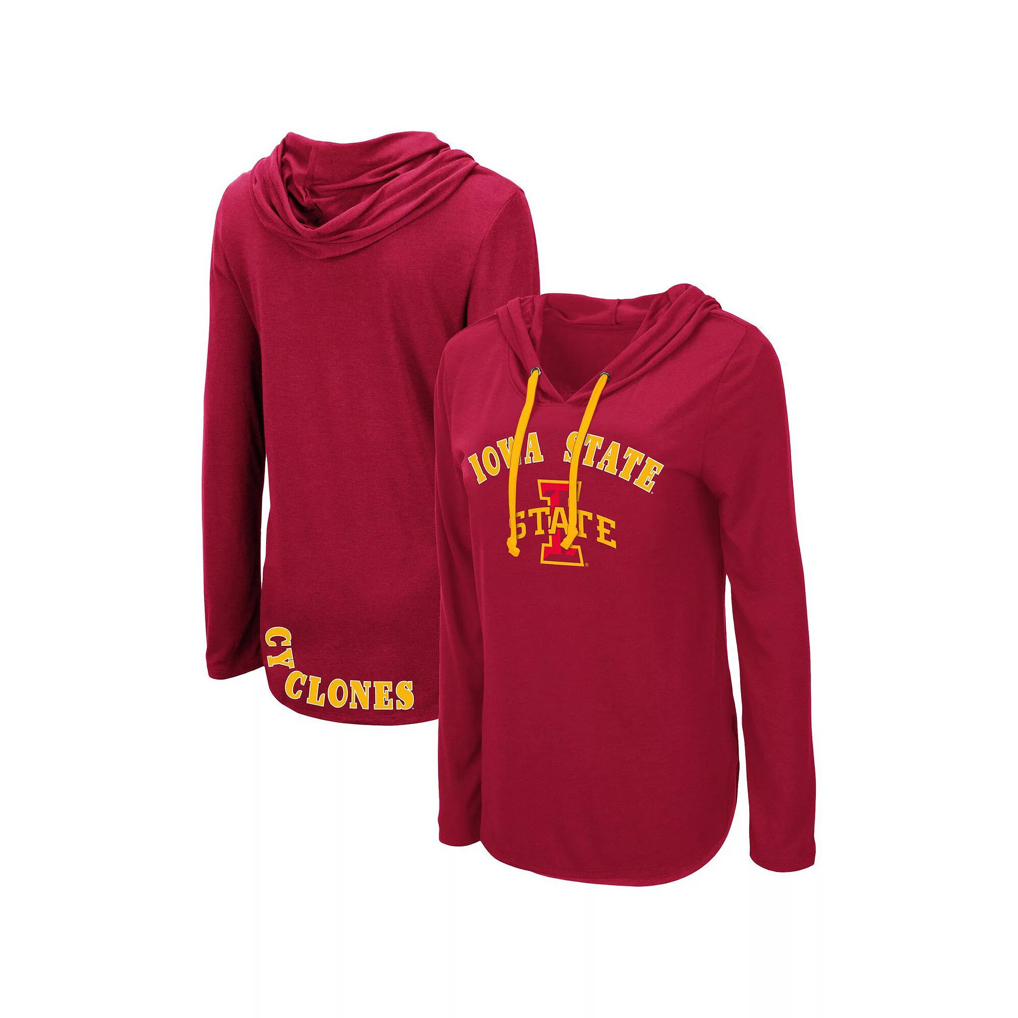 Women's Colosseum Cardinal Iowa State Cyclones My Lover Lightweight Hooded Long Sleeve T-Shirt, Size: Medium, Red Product Image