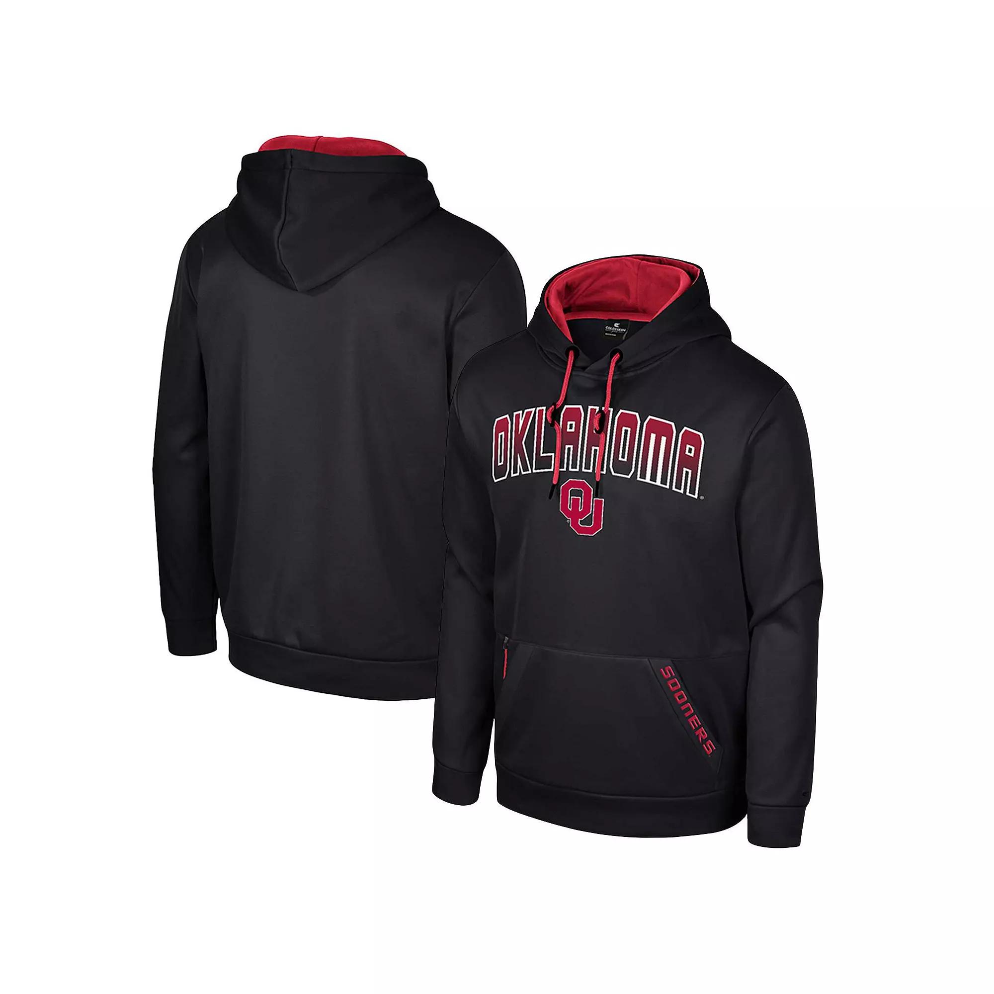 Men's Colosseum Black Oklahoma Sooners Reese Pullover Hoodie,  Product Image