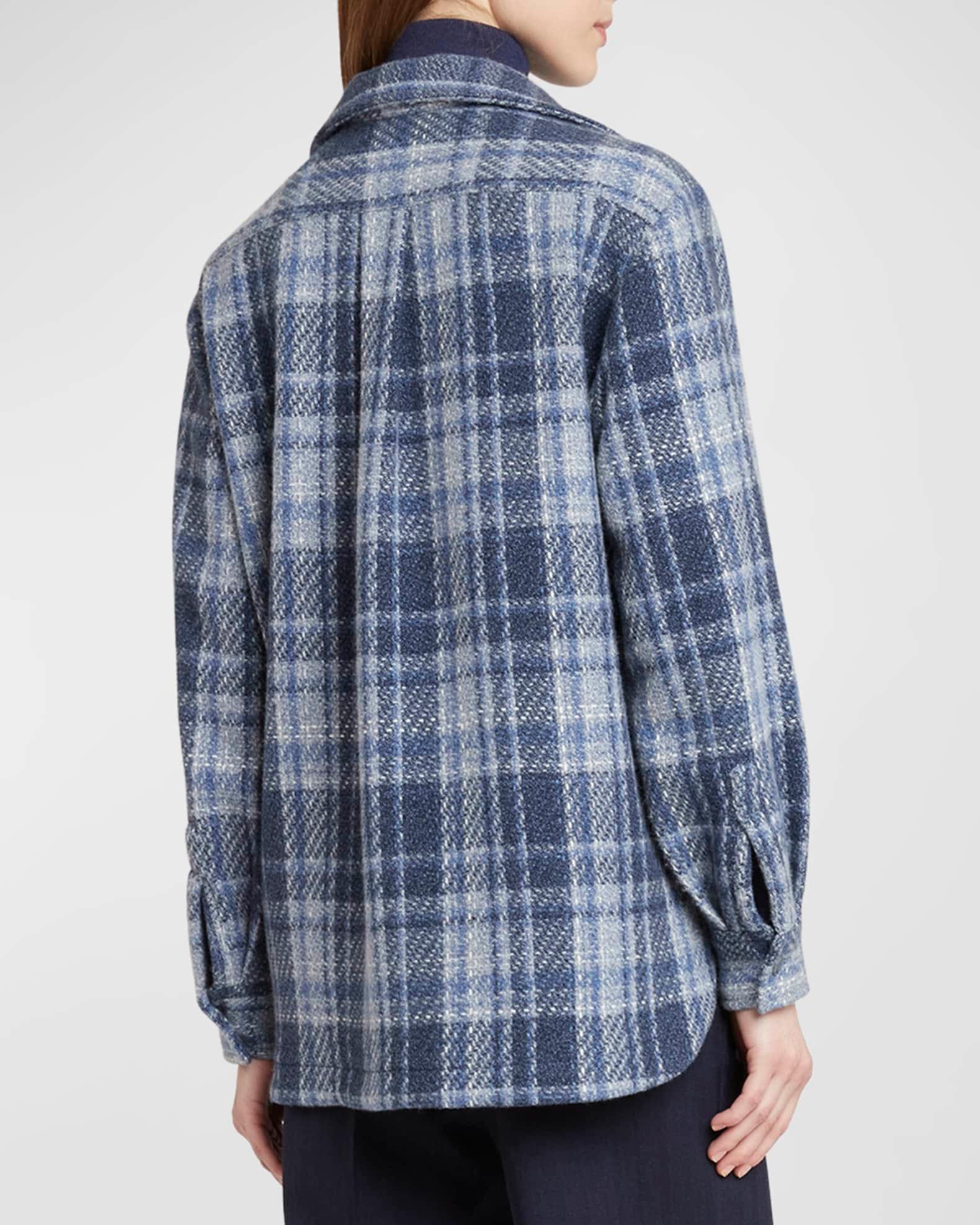 Plaid Cashmere Shirt Jacket Product Image