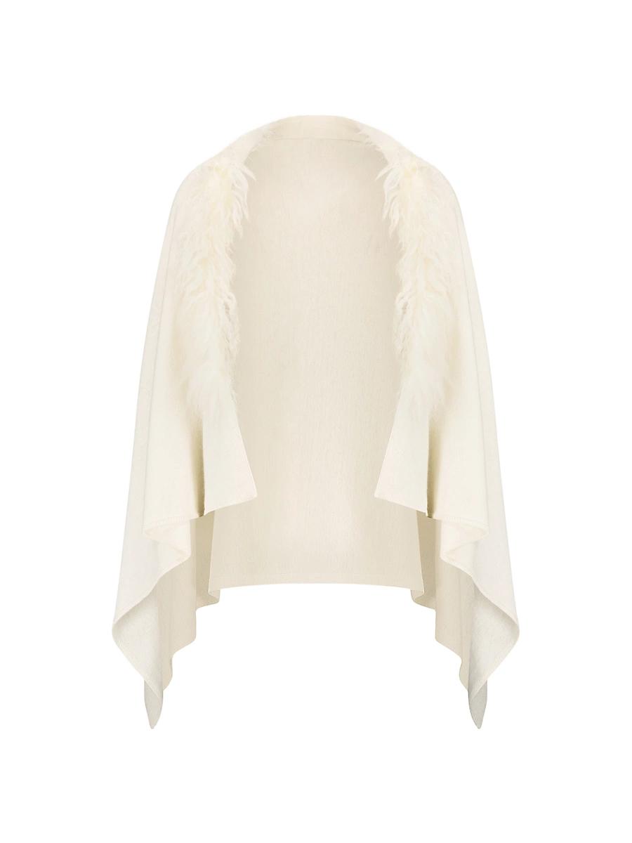 Womens Stole with Select Mongolian Lamb Trim Product Image
