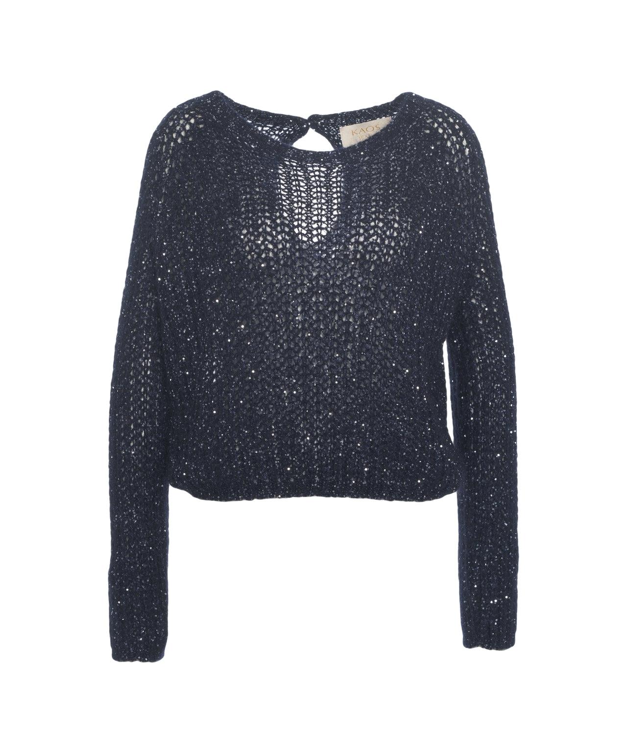 Knit sweater with glitter finish Product Image