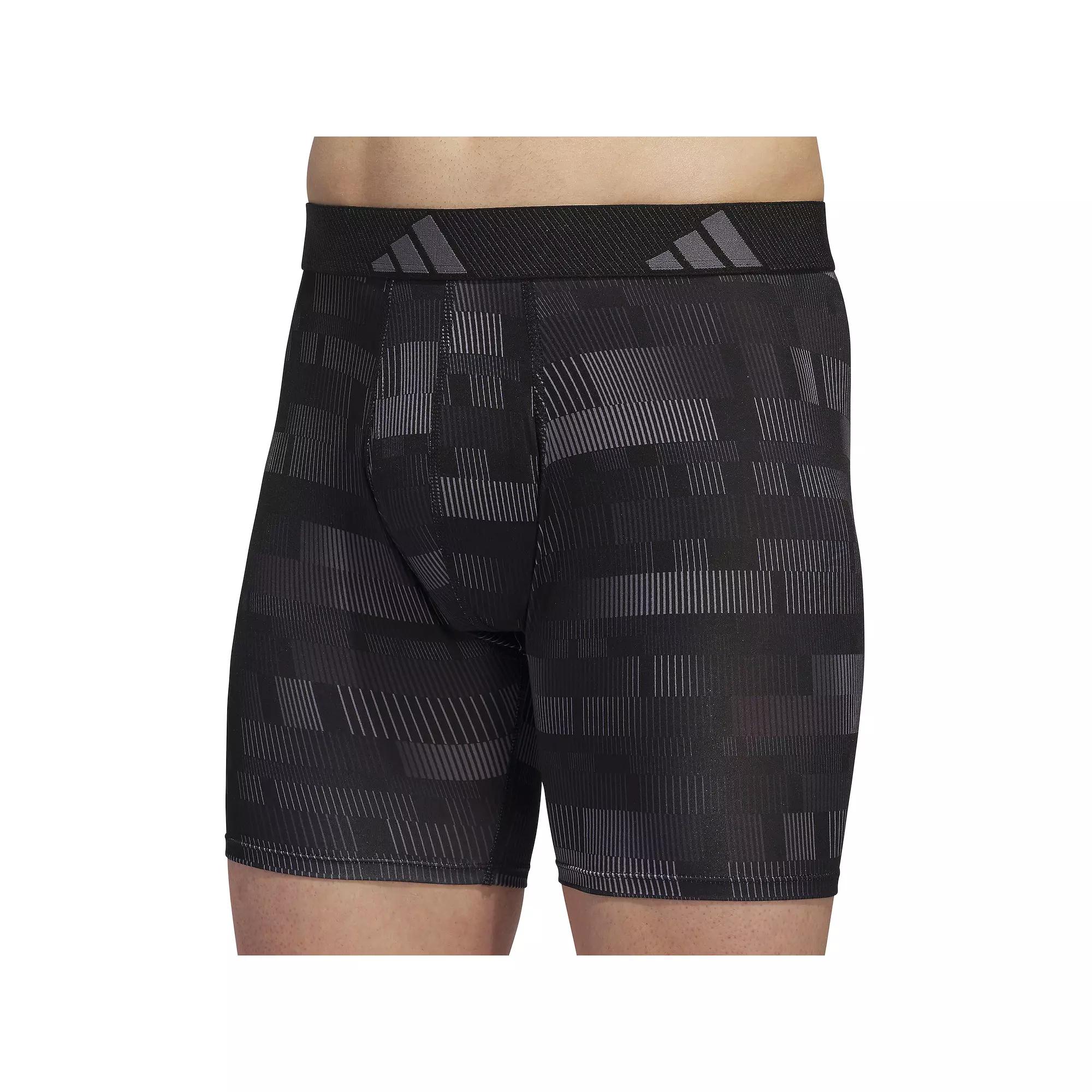 Men's adidas Microfiber Boxer Brief, Size: XL, Haste Gray Black Product Image