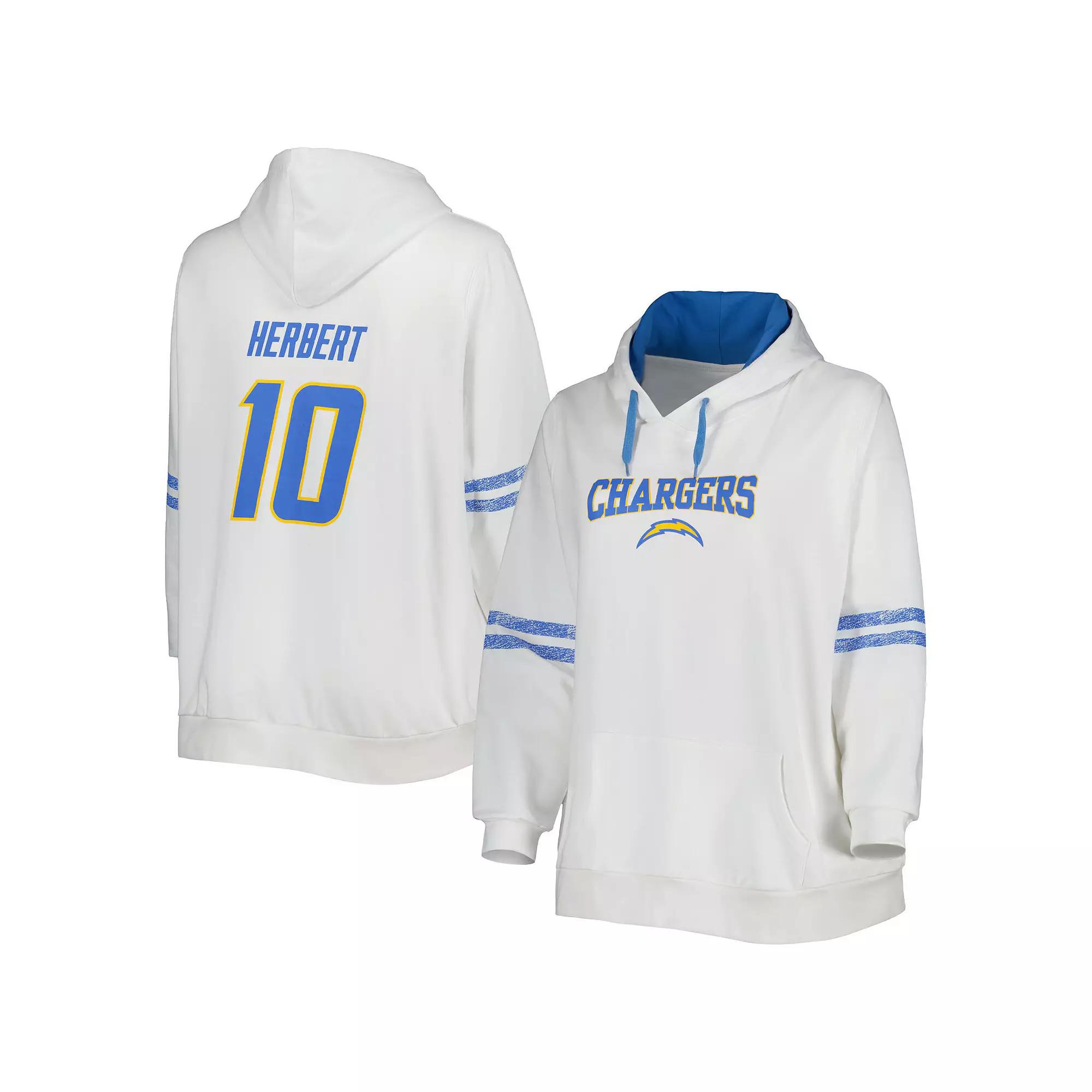 Women's Justin Herbert White/Powder Blue Los Angeles Chargers Plus  Product Image