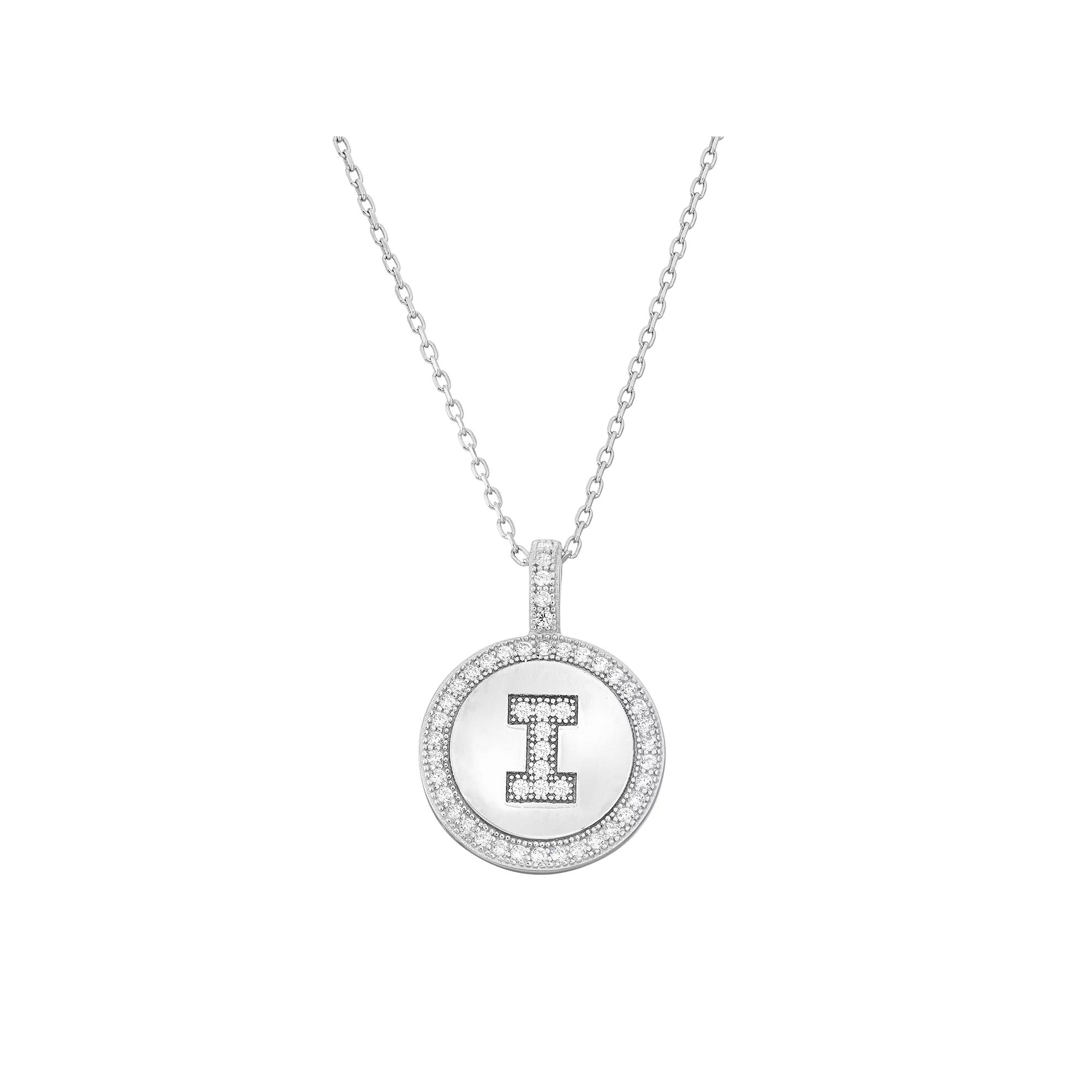 Argento Bella Sterling Silver Cubic Zirconia Initial Pendant Necklace, Women's,  Product Image