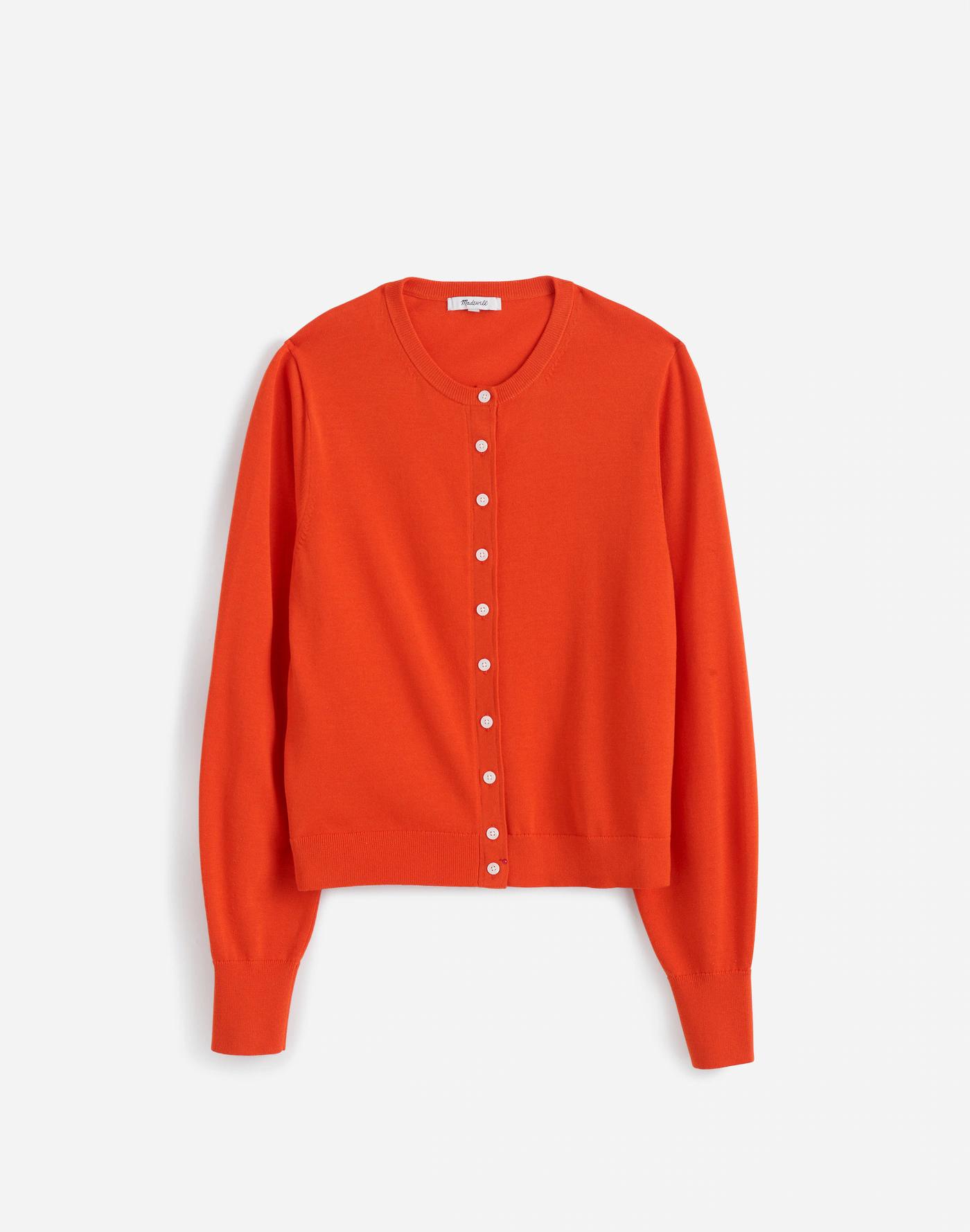 Cotton Crewneck Cardigan Product Image