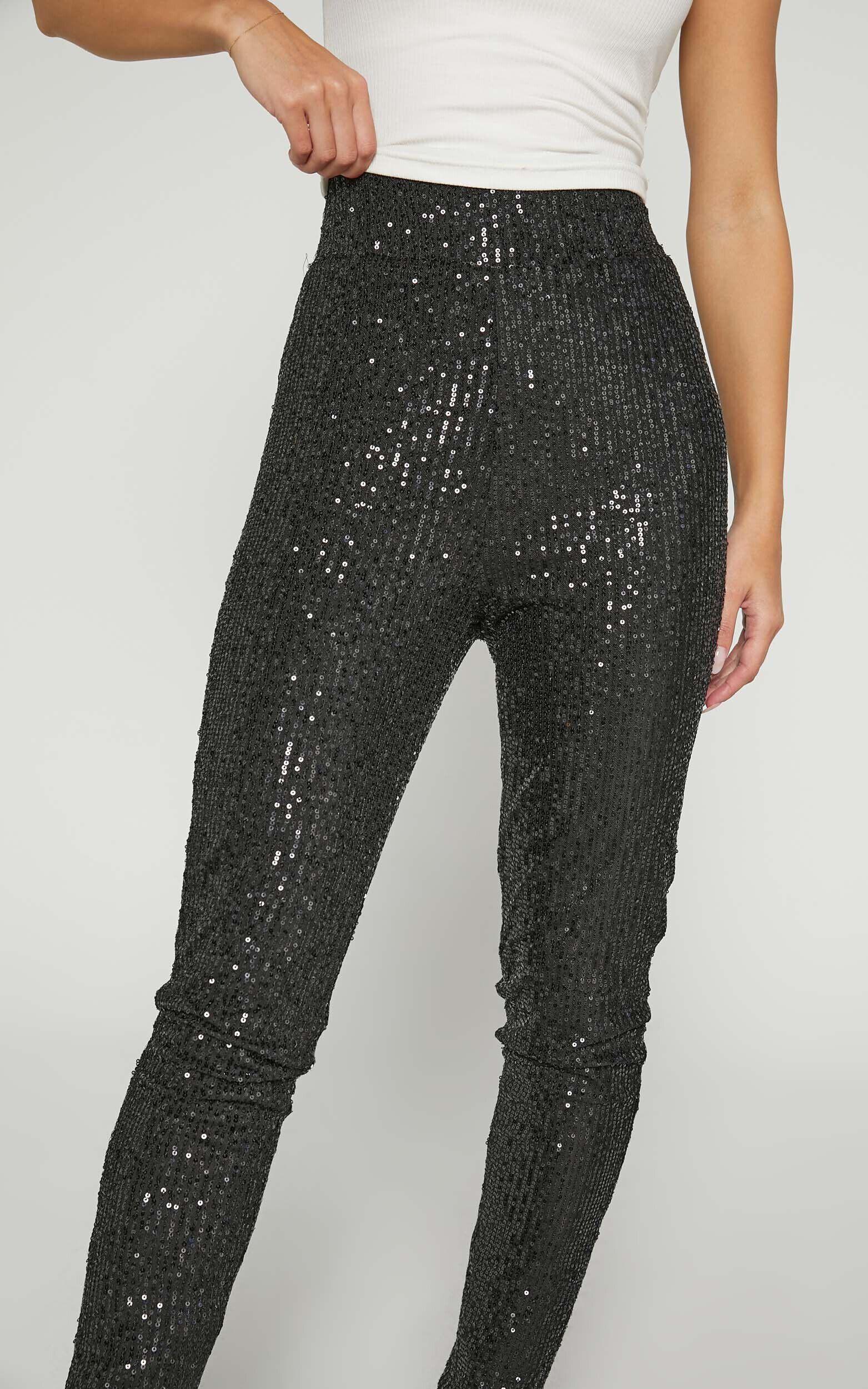 Corey Pants - Sequin Leggings in Black Product Image
