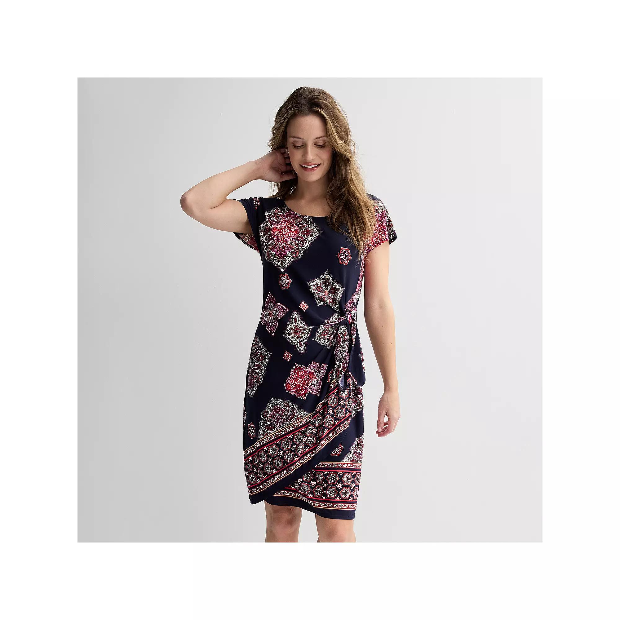 Women's Robbie Bee Sarong Dress, Size: Small, Blue Pink Product Image