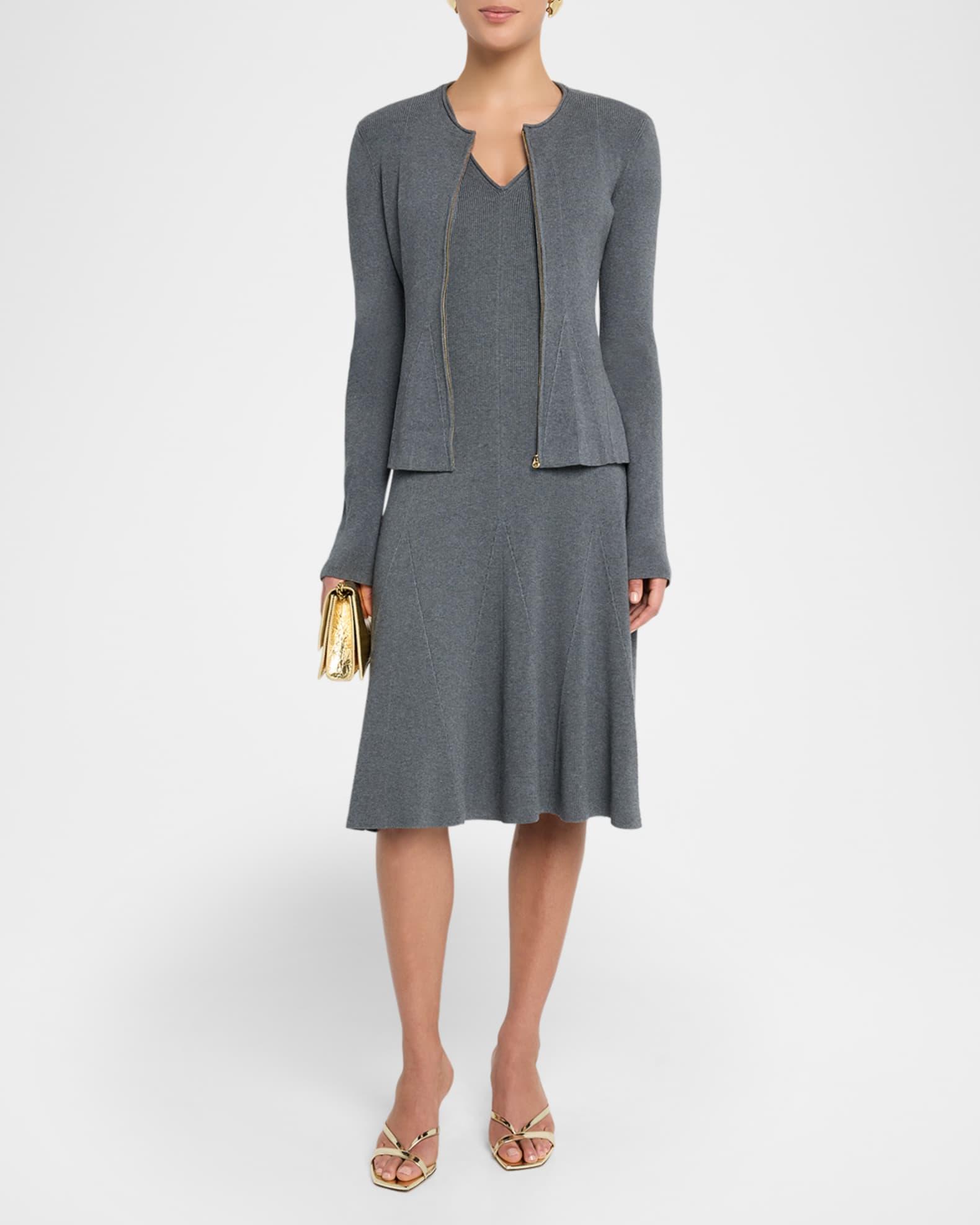 Melange Knit Godet Jacket Product Image