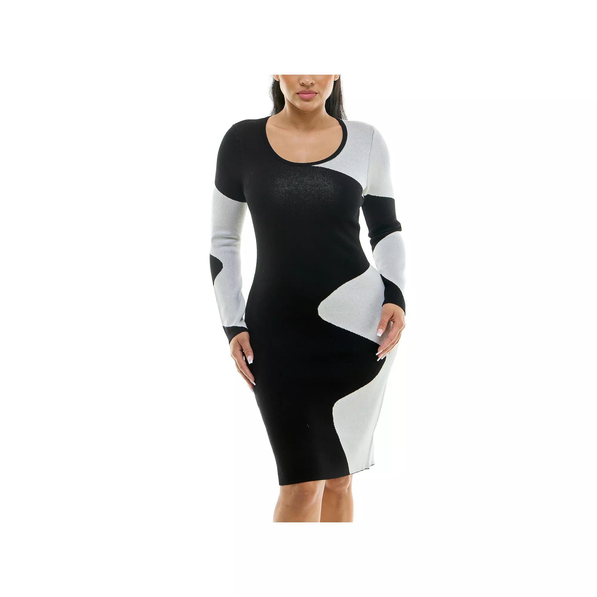 Women's Nina Leonard Colorblock Ribbed Dress,  Product Image