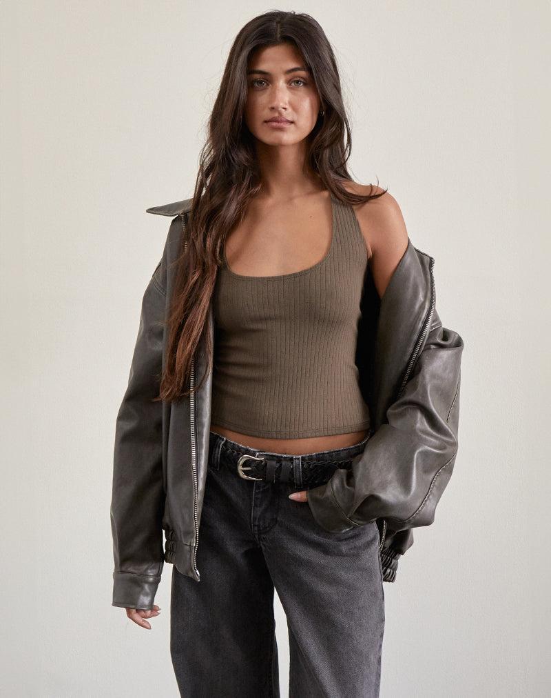 Sajani Top in Pointelle Coffee Female Product Image