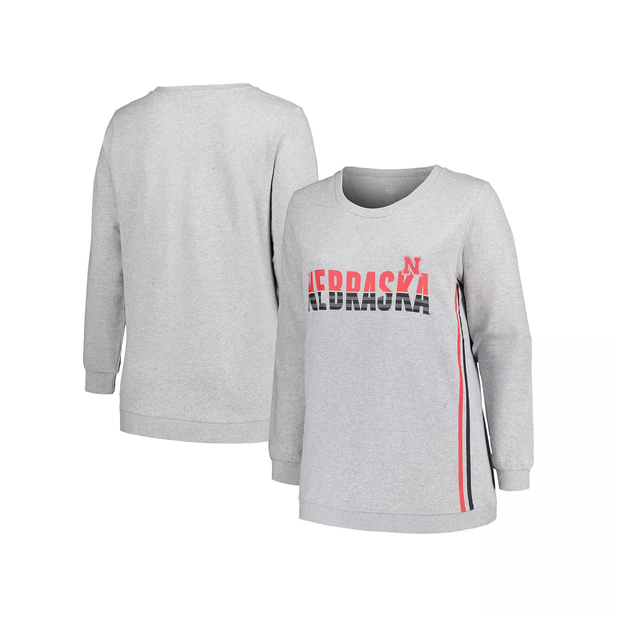 Women's Profile Heather Gray Nebraska Huskers Plus  Product Image