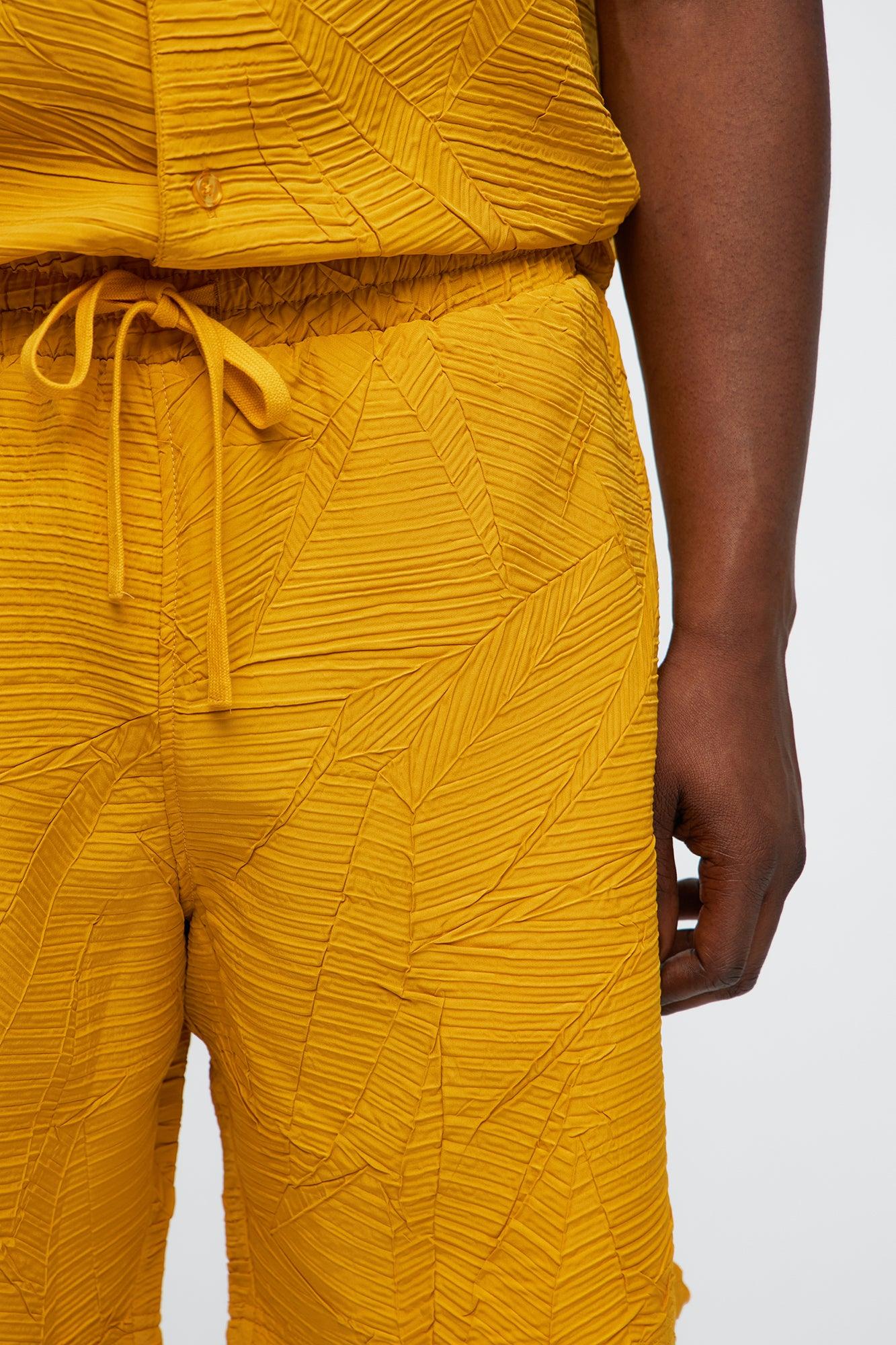 Ponce Textured Relaxed Shorts - Mustard Male Product Image