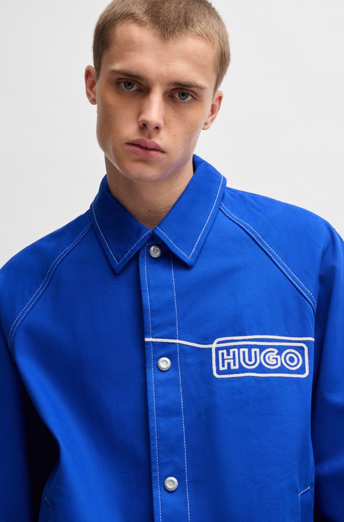 Cotton-twill jacket with chain-stitch logo Product Image