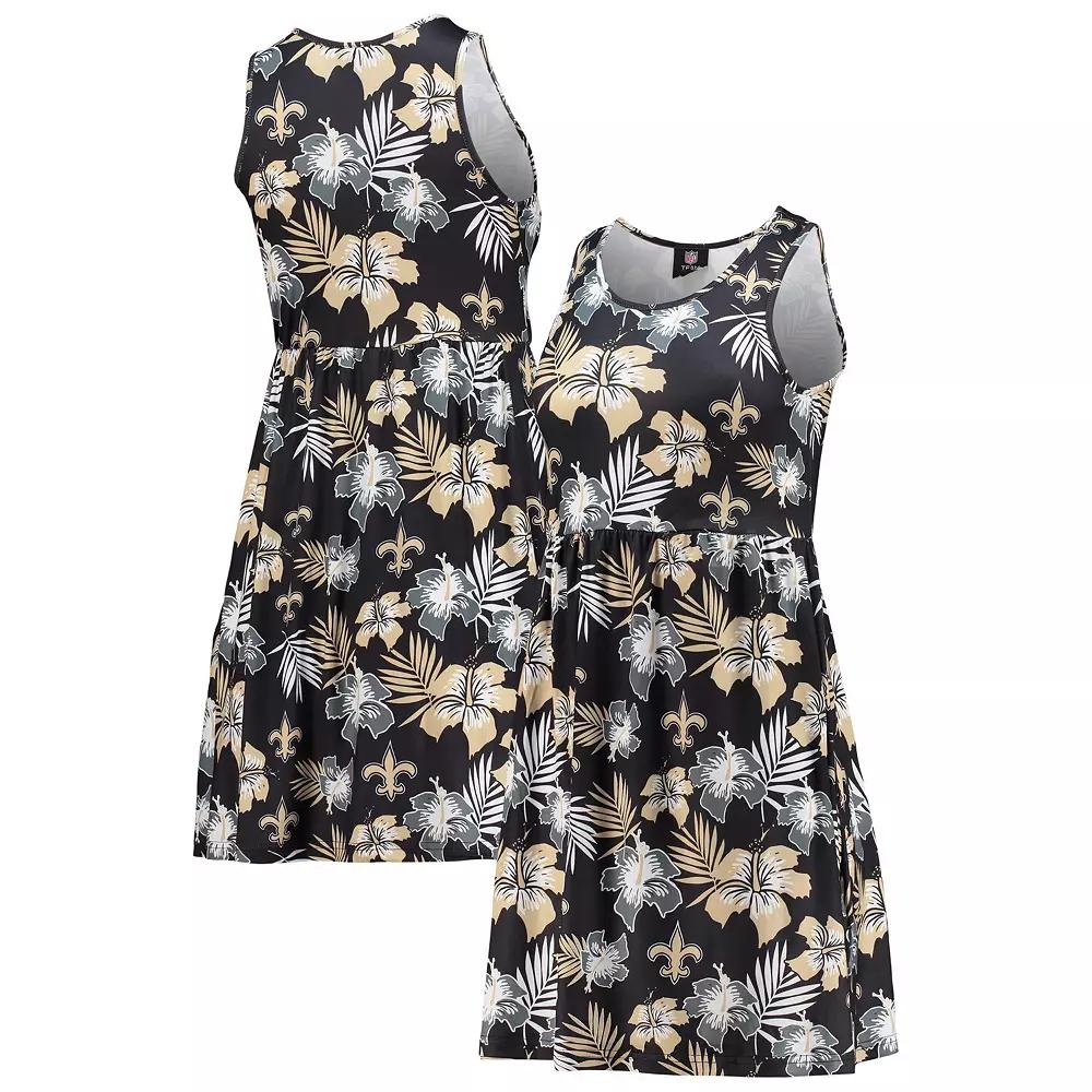 Women's FOCO Black New Orleans Saints Floral Sundress, Size: Small Product Image