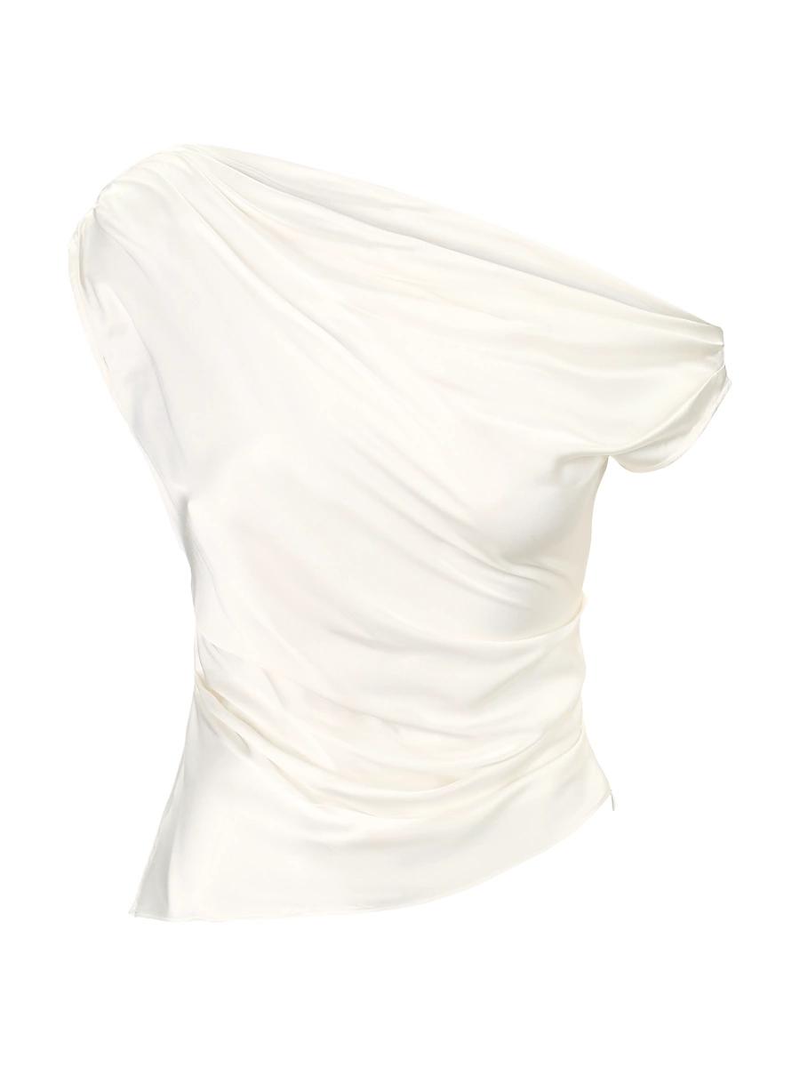 Womens Phare Asymmetric Silk-Blend Top Product Image