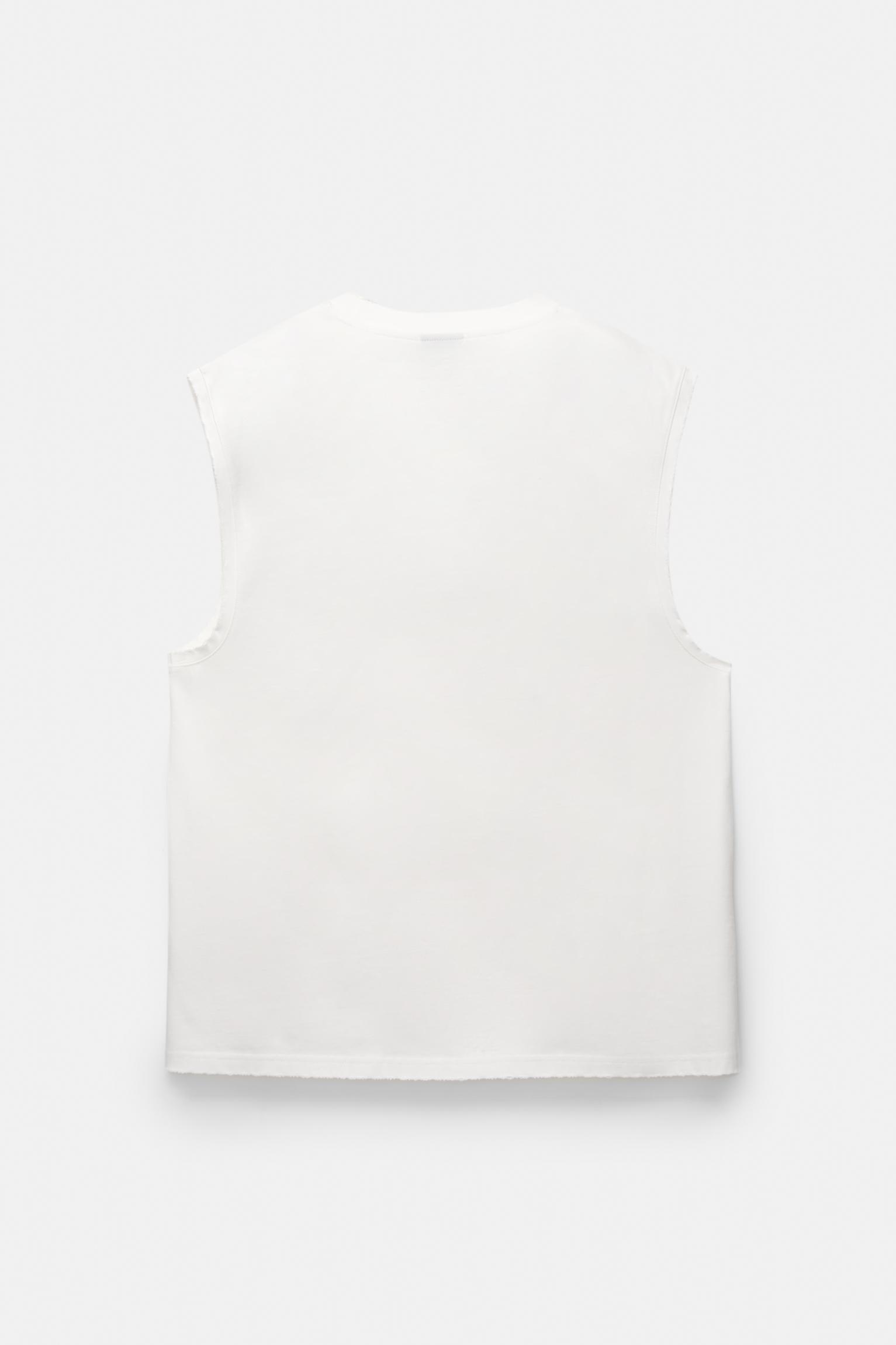 Washed sleeveless T-shirt Product Image