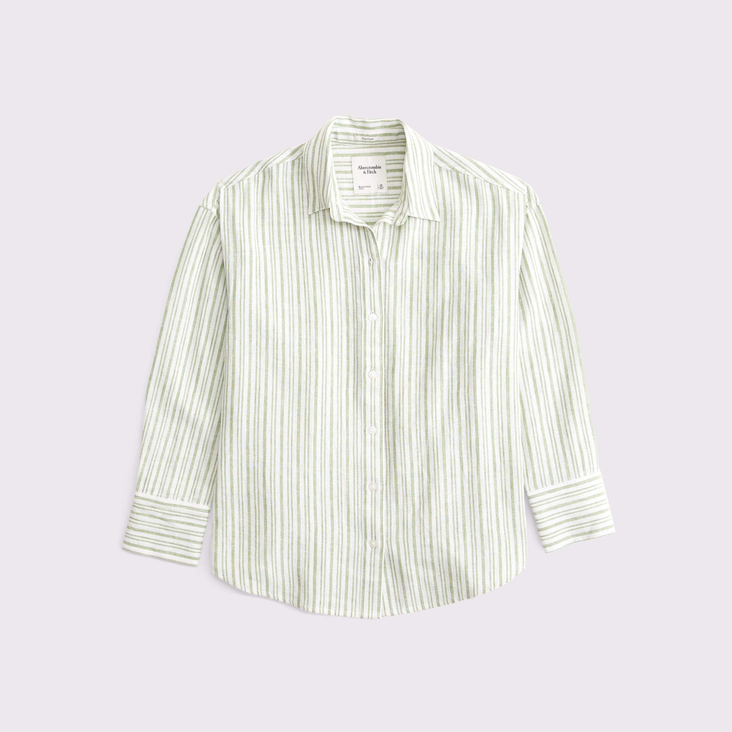 Oversized Linen-Blend Shirt Product Image