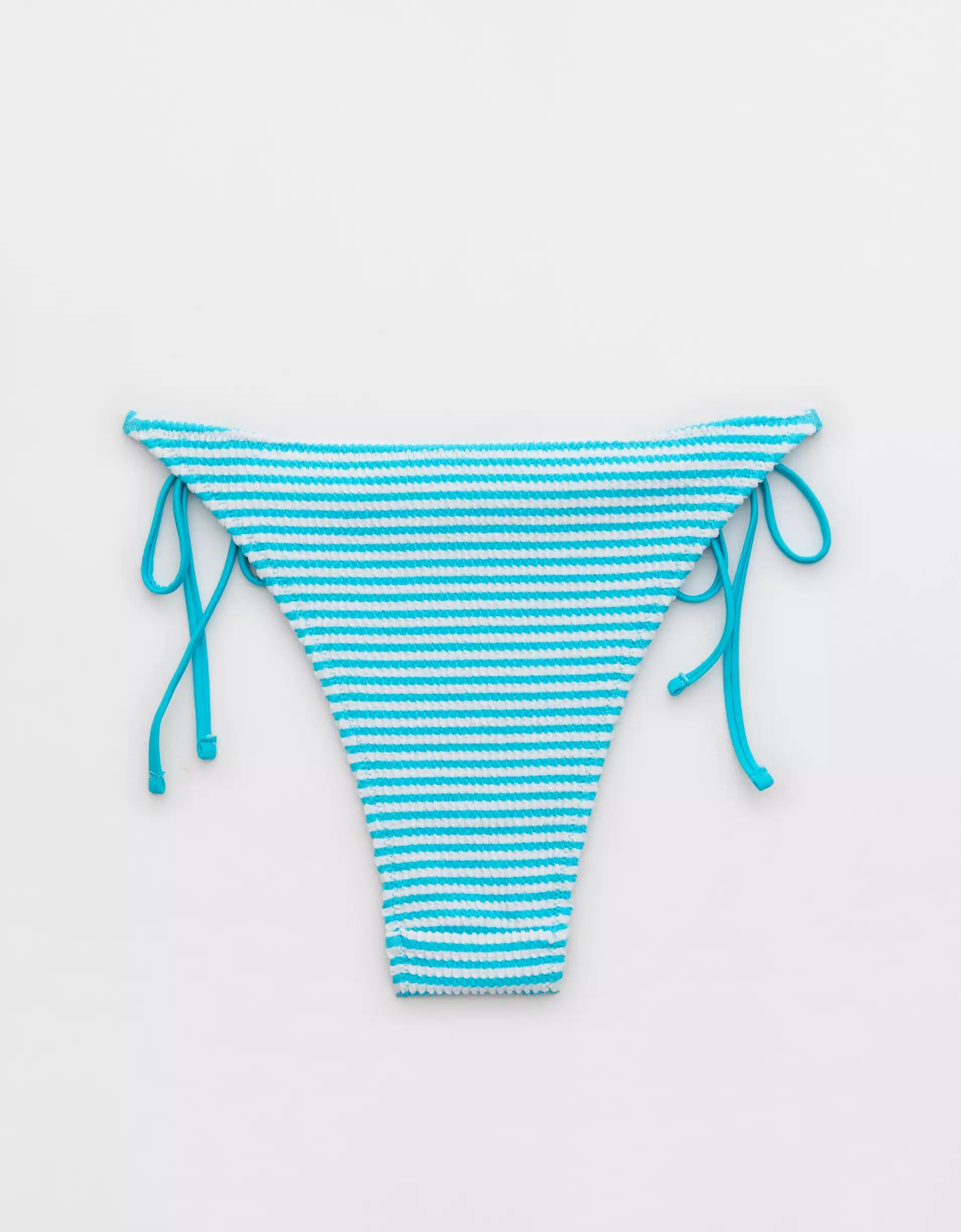 Aerie Crinkle Stripe Cheekiest Tie Bikini Bottom Product Image