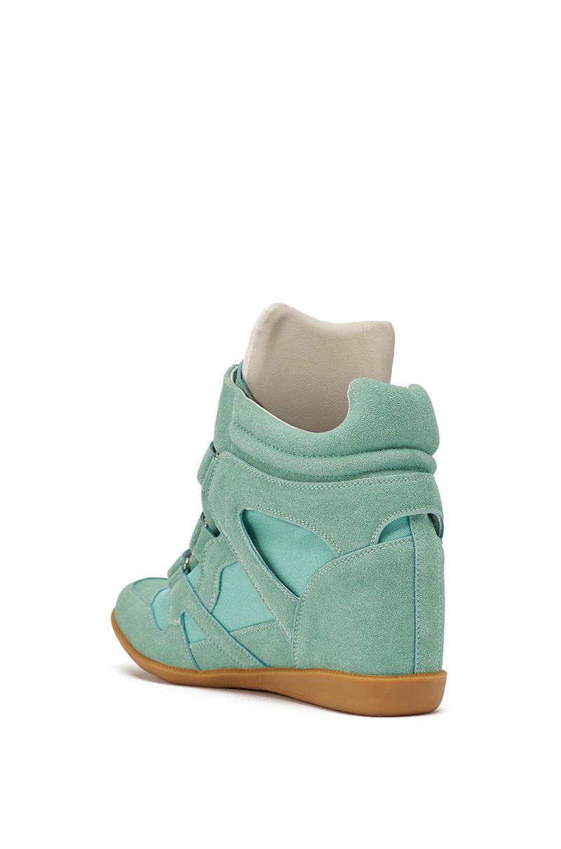 AZALEA WANG BRYANT TEAL WEDGE SNEAKER Product Image