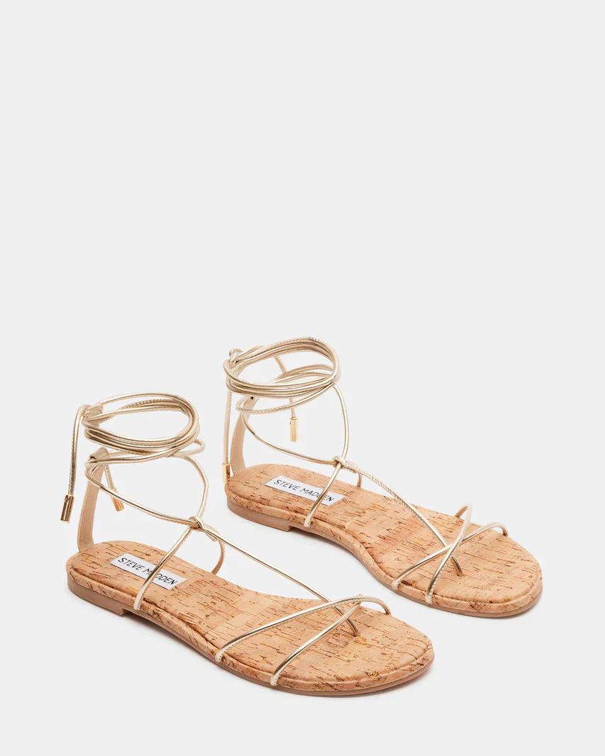 Steve Madden | Myrtle Lace Up Sandals | Gold Product Image