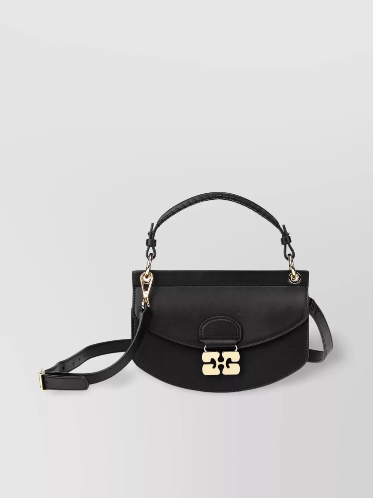 GANNI Womens Black Apo-g Mini Leather-blend Top-handle Bag Product Image